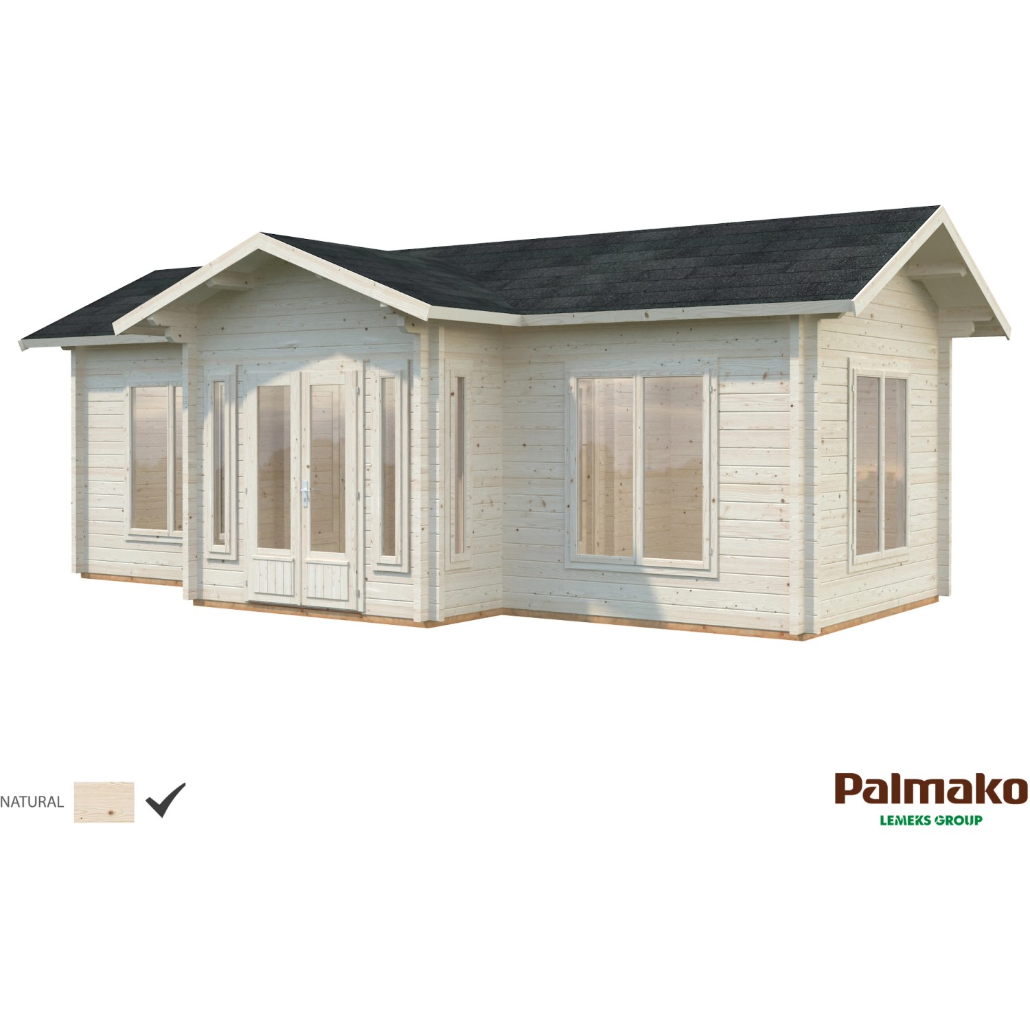 Palmako Anna Holz-Gartenhaus Natur Satteldach Unbehandelt 820 cm x 500 cm günstig online kaufen