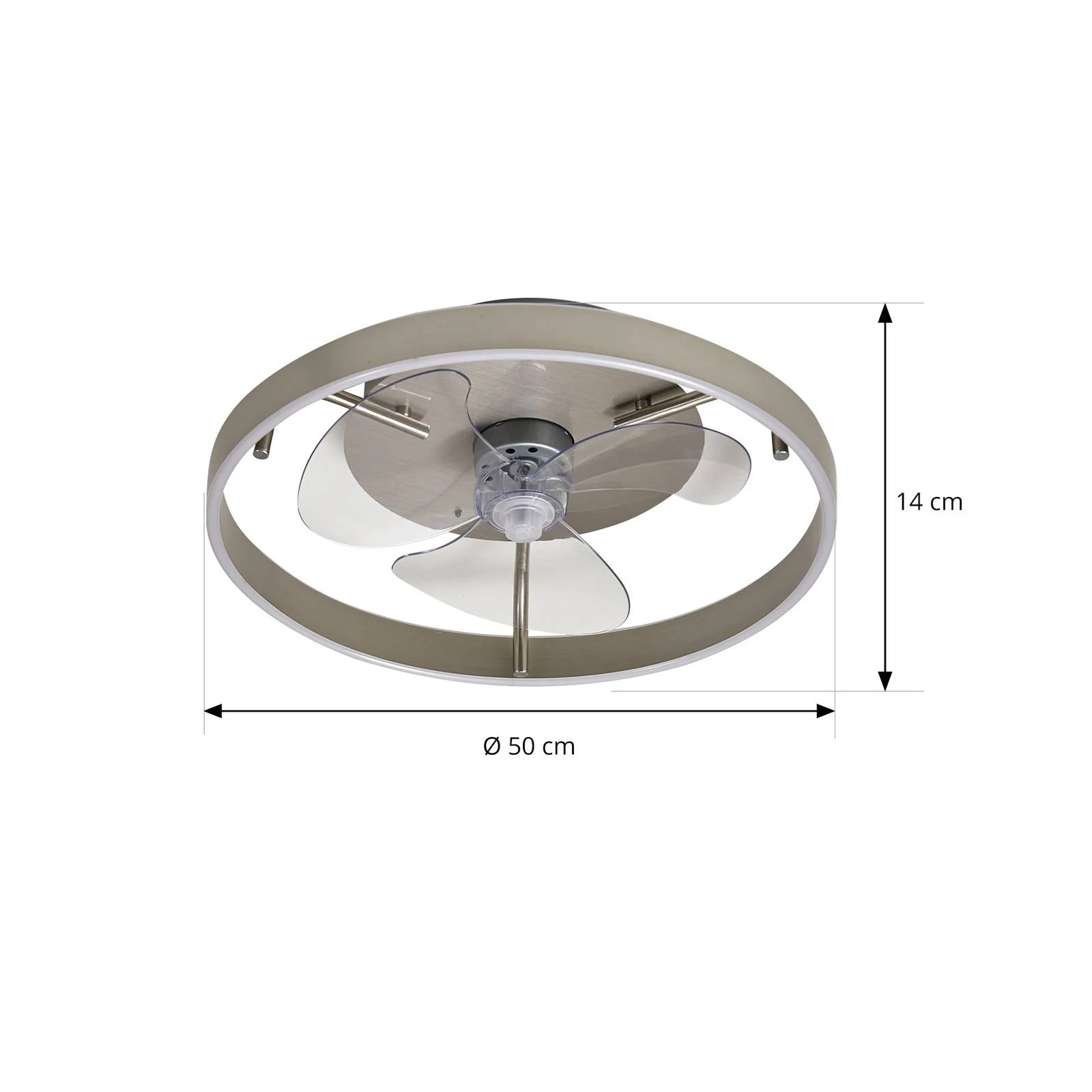 Lindby LED-Deckenventilator Momitu, silber, leise, Ø 14 cm günstig online kaufen