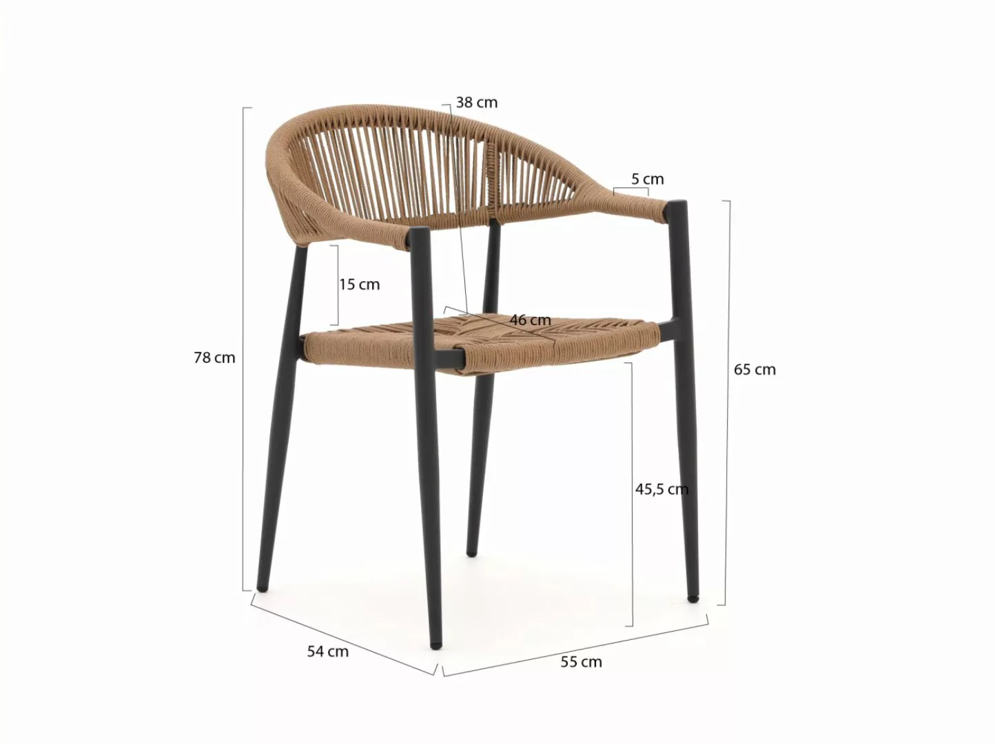 Manifesto Belpasso/Canzo 120cm Gartenmöbel-Set 5-teilig stapelbar günstig online kaufen