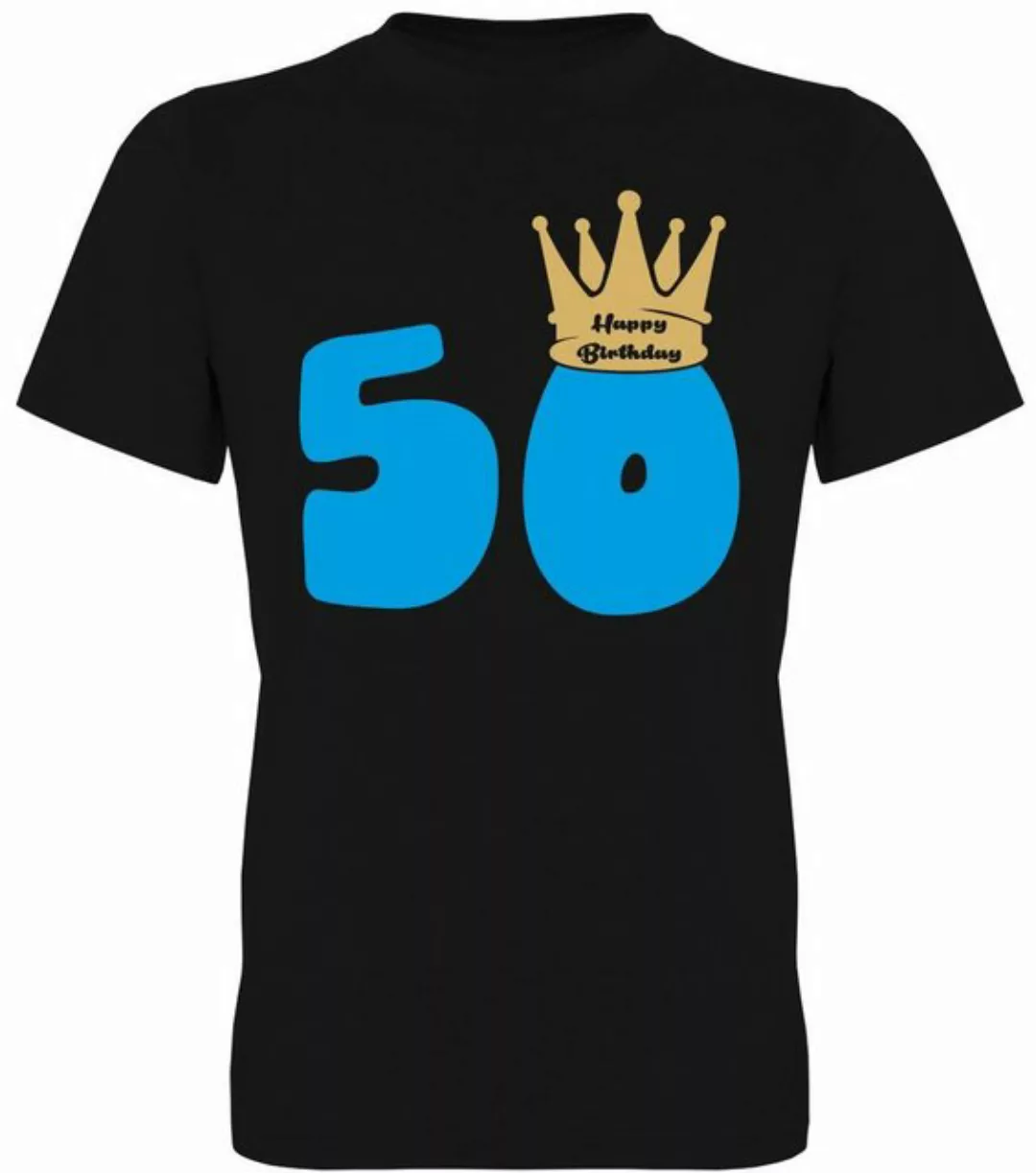 G-graphics T-Shirt 50 – Happy Birthday – mit Krone Herren T-Shirt, mit tren günstig online kaufen