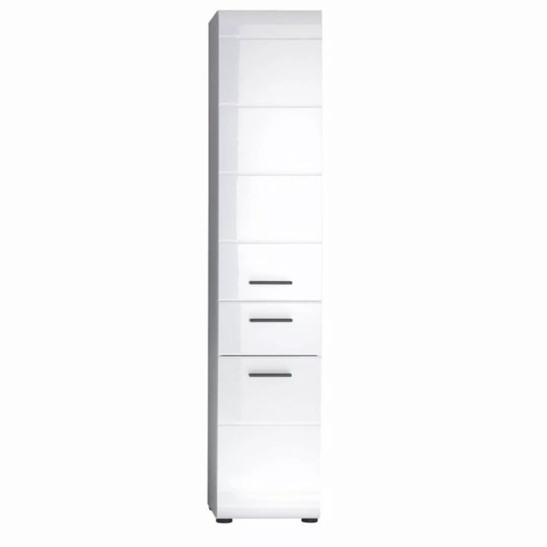 Lomadox Hochschrank LISBOA-19 Badschrank in Weiß Hochglanz, 30x182x31 cm günstig online kaufen