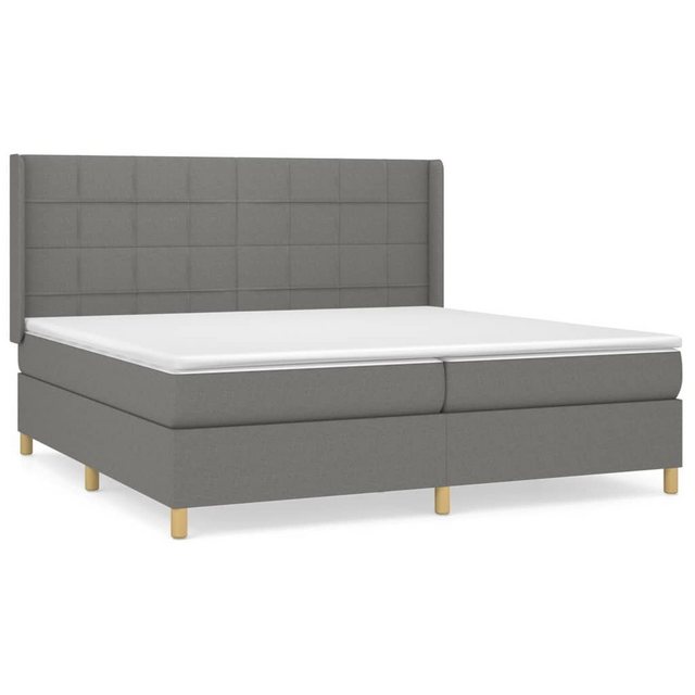 furnicato Bett Boxspringbett mit Matratze Dunkelgrau 200x200 cm Stoff günstig online kaufen