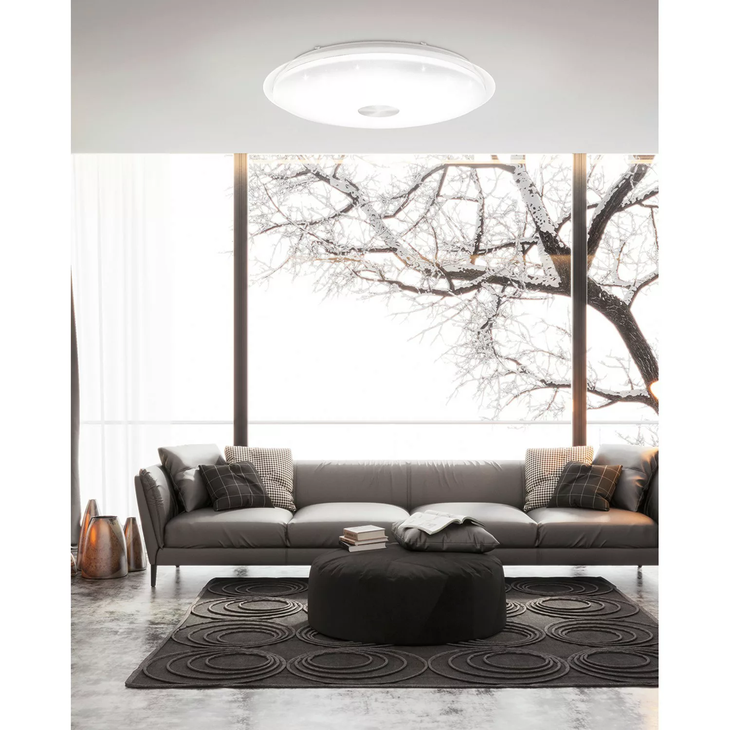 LED Deckenleuchte Lanciano 1 in Weiß und Transparent 33W 4000lm günstig online kaufen