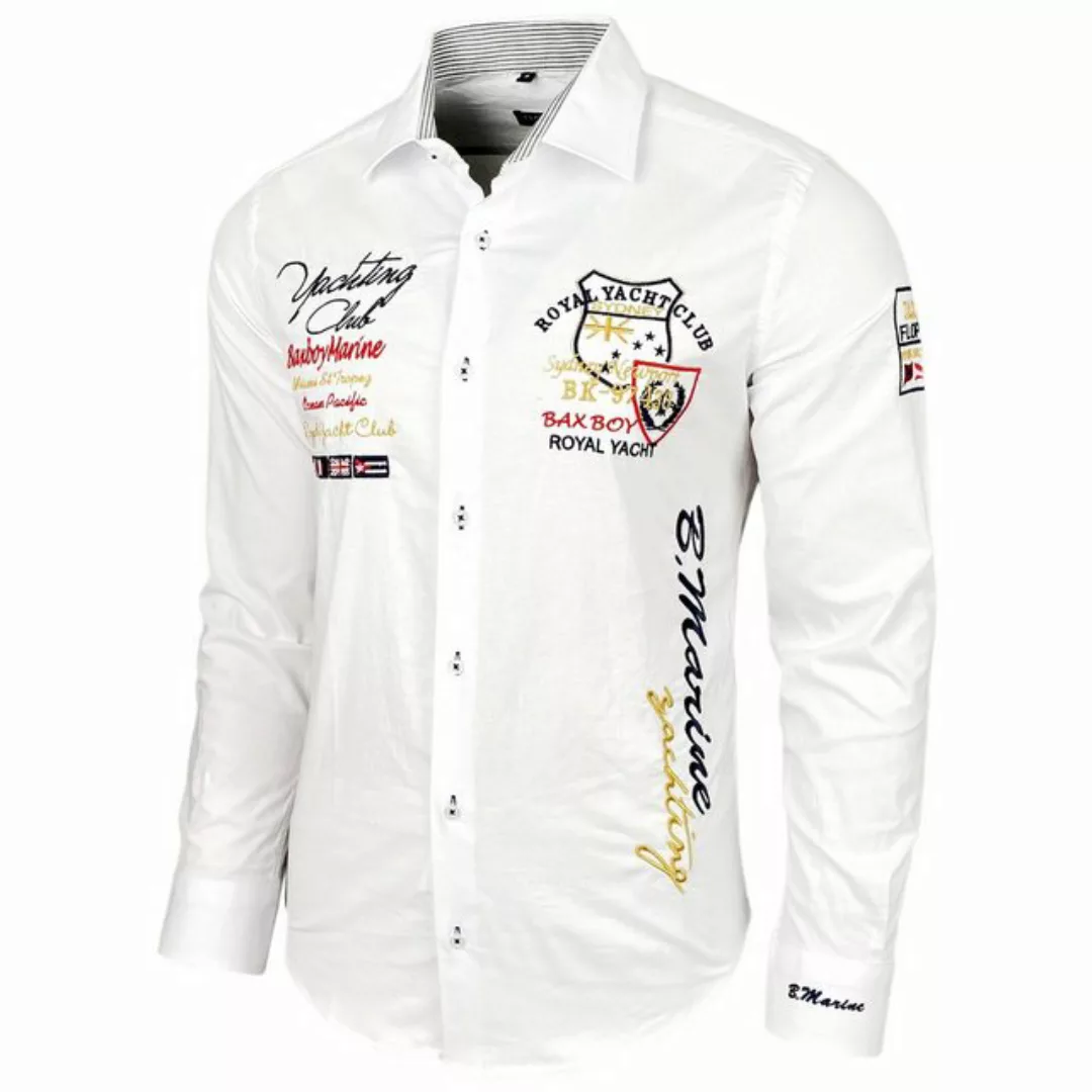 Baxboy Langarmhemd Baxboy Edel Dezent Herren Hemd mit Stickerei Hemden Kont günstig online kaufen