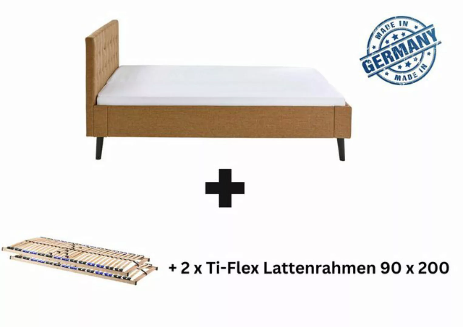 Aileenstore Polsterbett Amira, Doppelbett 180 x 200 cm, Kopfteil gesteppt O günstig online kaufen