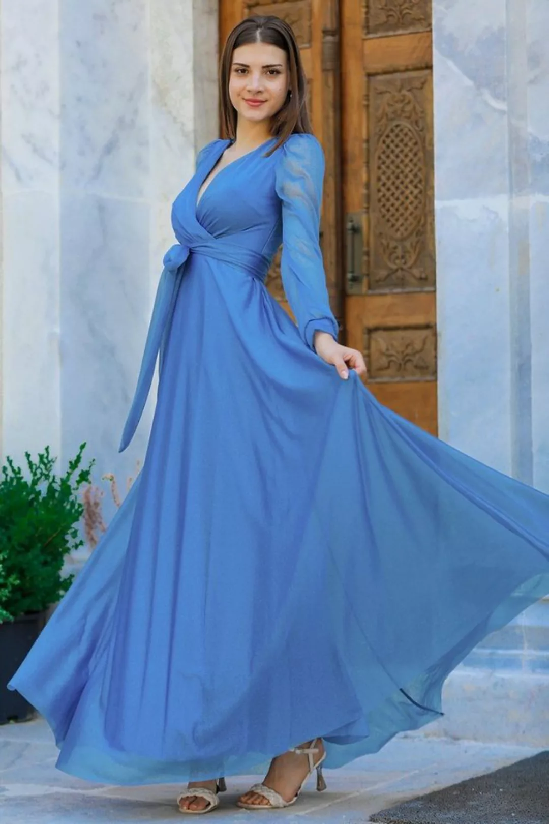 Modabout Abendkleid Damen Langes Abendkleid Maxikleid - NELB0588D5162MVİ (1 günstig online kaufen