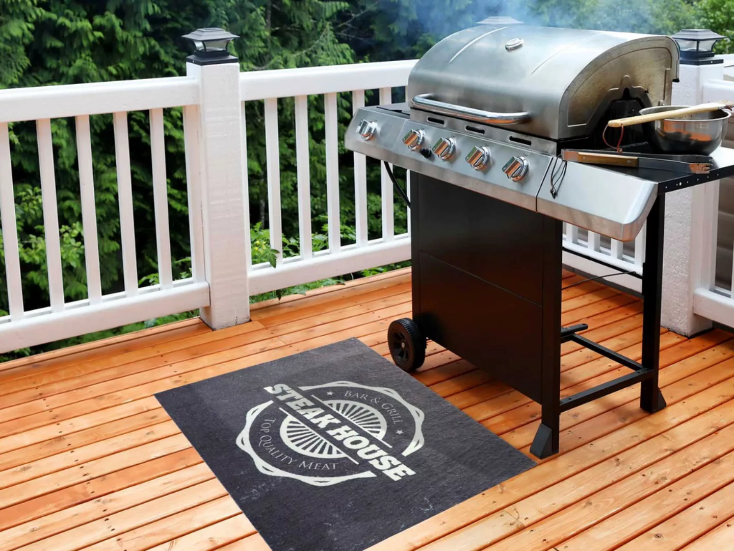 Primaflor-Ideen in Textil Fußmatte »BBQ Grillunterlage STEAK HOUSE«, rechte günstig online kaufen