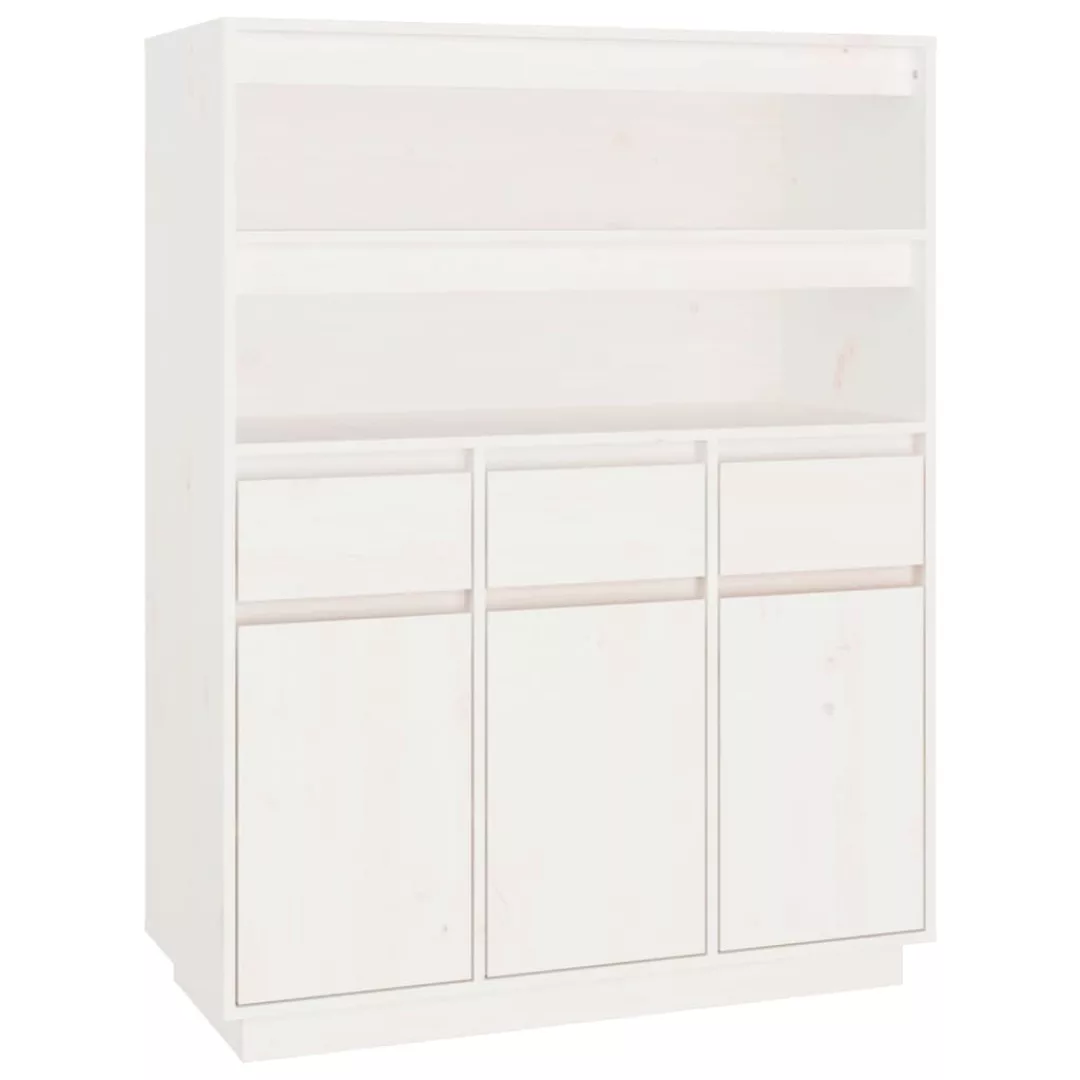 Vidaxl Highboard Weiß 89x40x116,5 Cm Massivholz Kiefer günstig online kaufen