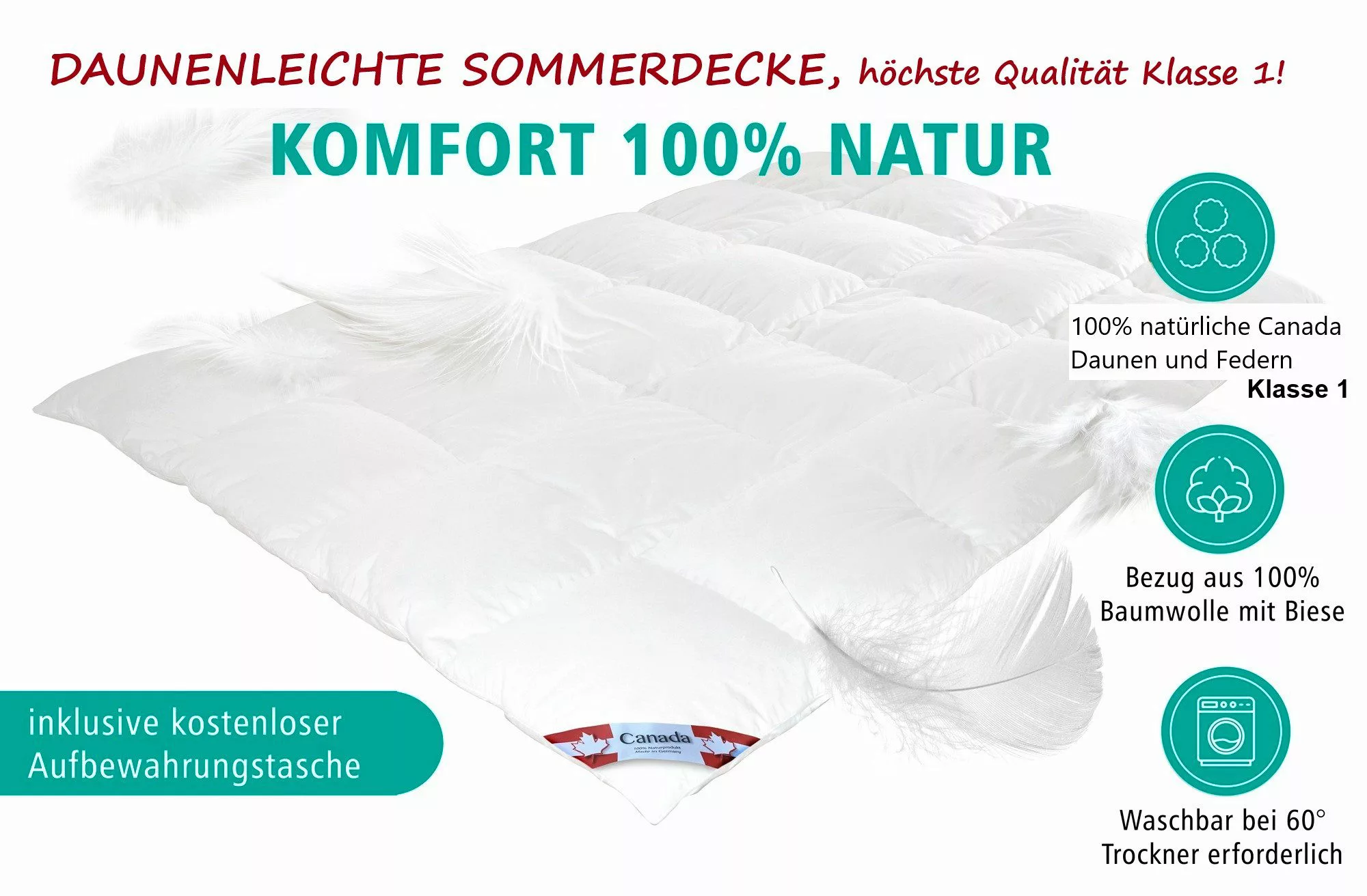 Canada Sommerbettdecke Mega Preis Canada Daunendecke günstig online kaufen