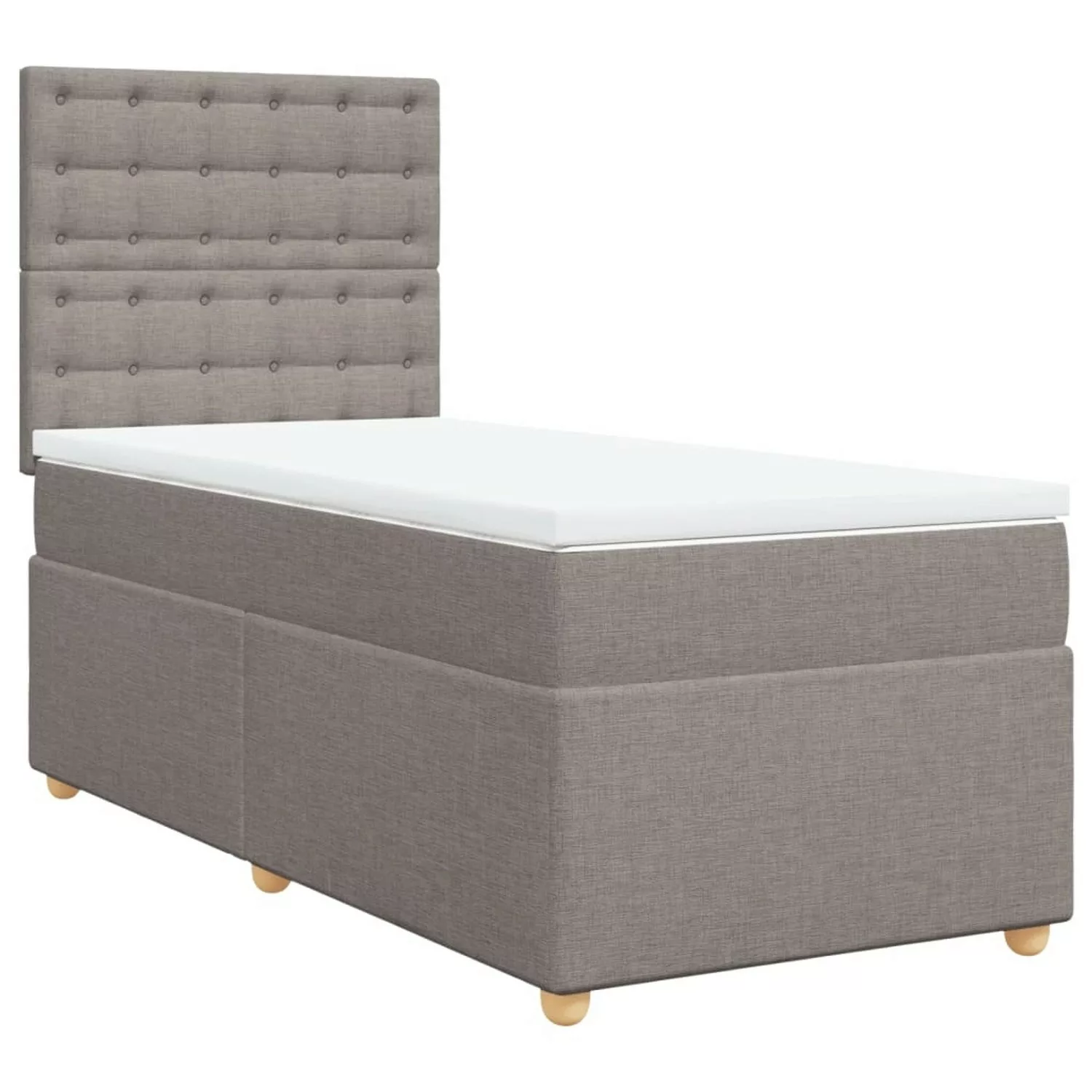 vidaXL Boxspringbett, Boxspringbett mit Matratze Taupe 90x190 cm Stoff günstig online kaufen