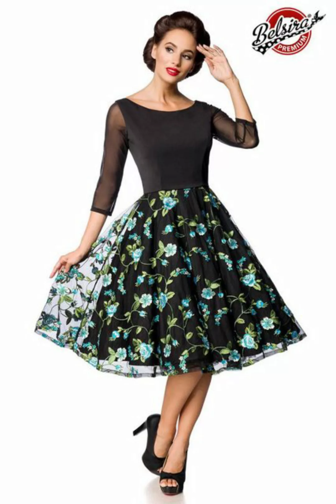 BELSIRA Trachtenkleid Belsira - Premium besticktes Vintage-Swingkleid - (4X günstig online kaufen