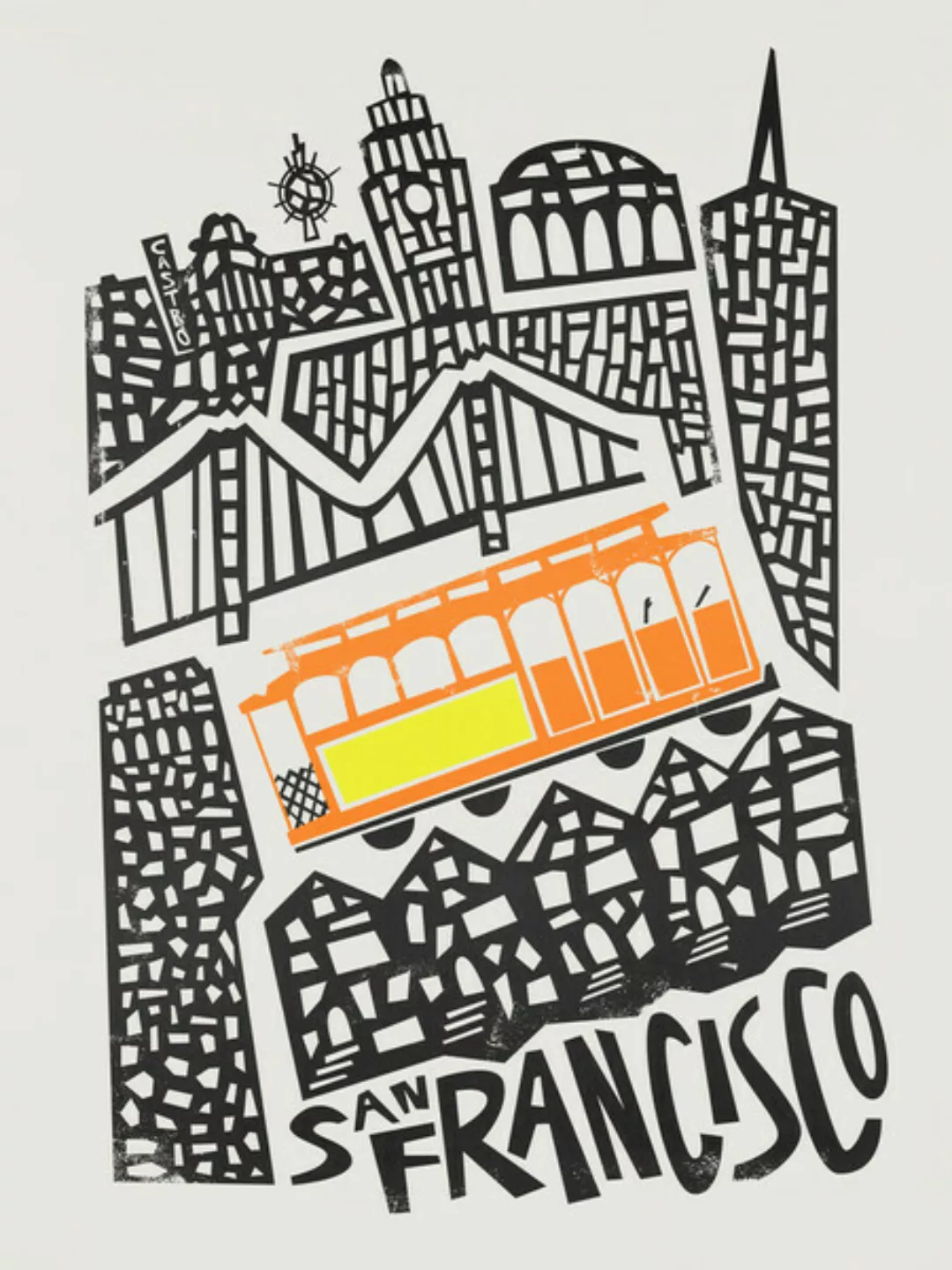 Poster / Leinwandbild - San Francisco Cityscape günstig online kaufen