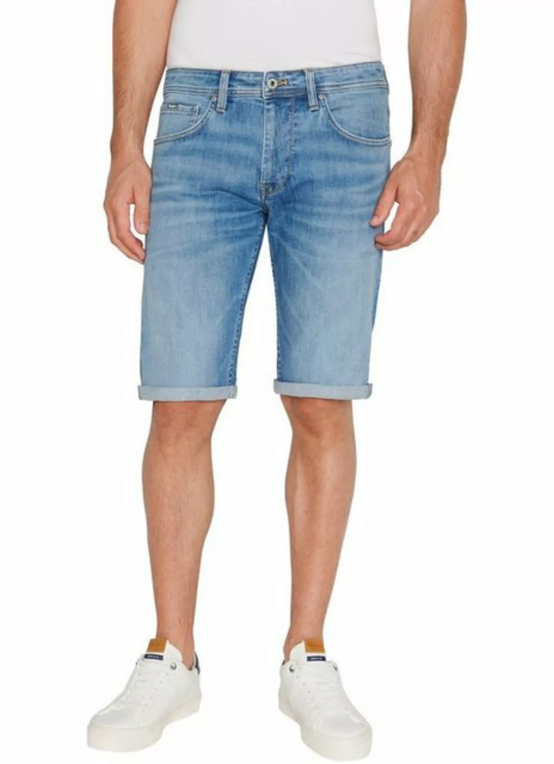 Pepe Jeans Herren Jeans Short STRAIGHT SHORT - Regular Fit - Blau - Mid Blu günstig online kaufen