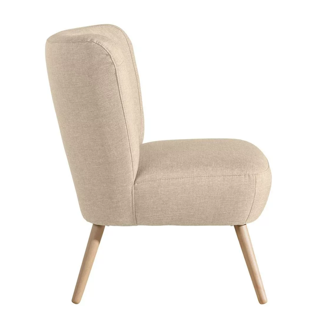 Polstersessel mit Zierknöpfen in Beige Made in Germany günstig online kaufen