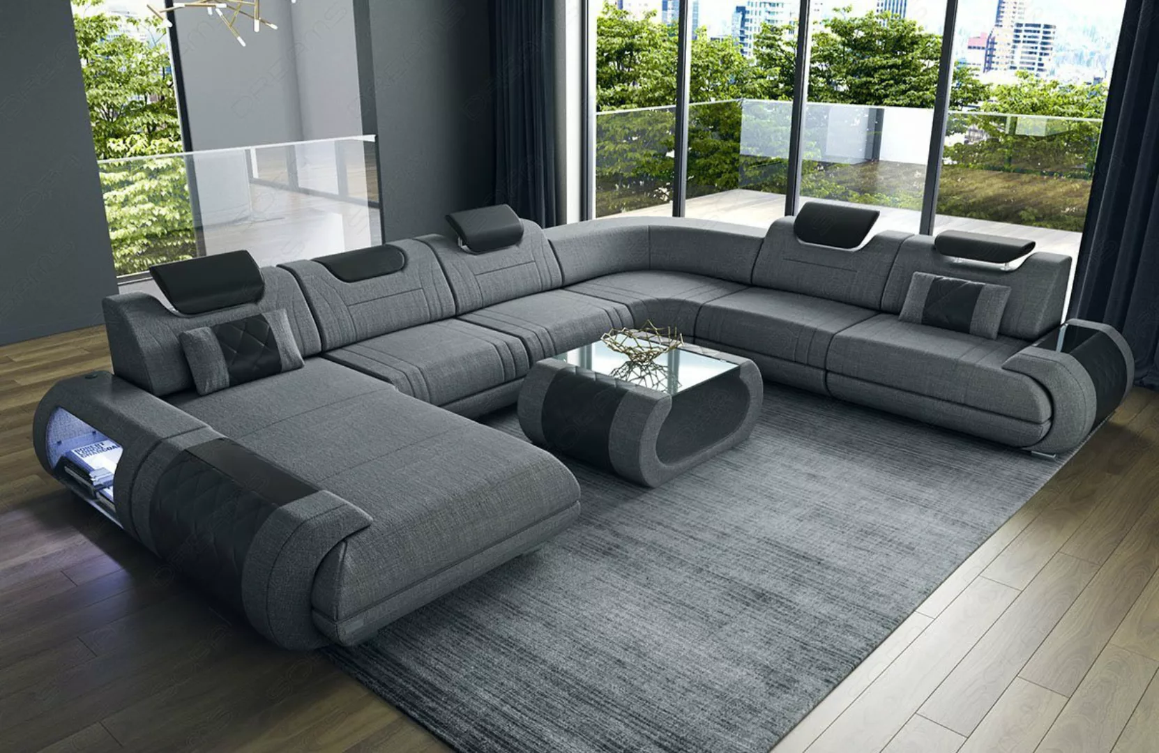 Sofa Dreams Wohnlandschaft Stoff Polsterstoff Sofa Rimini XXL H Struktursto günstig online kaufen