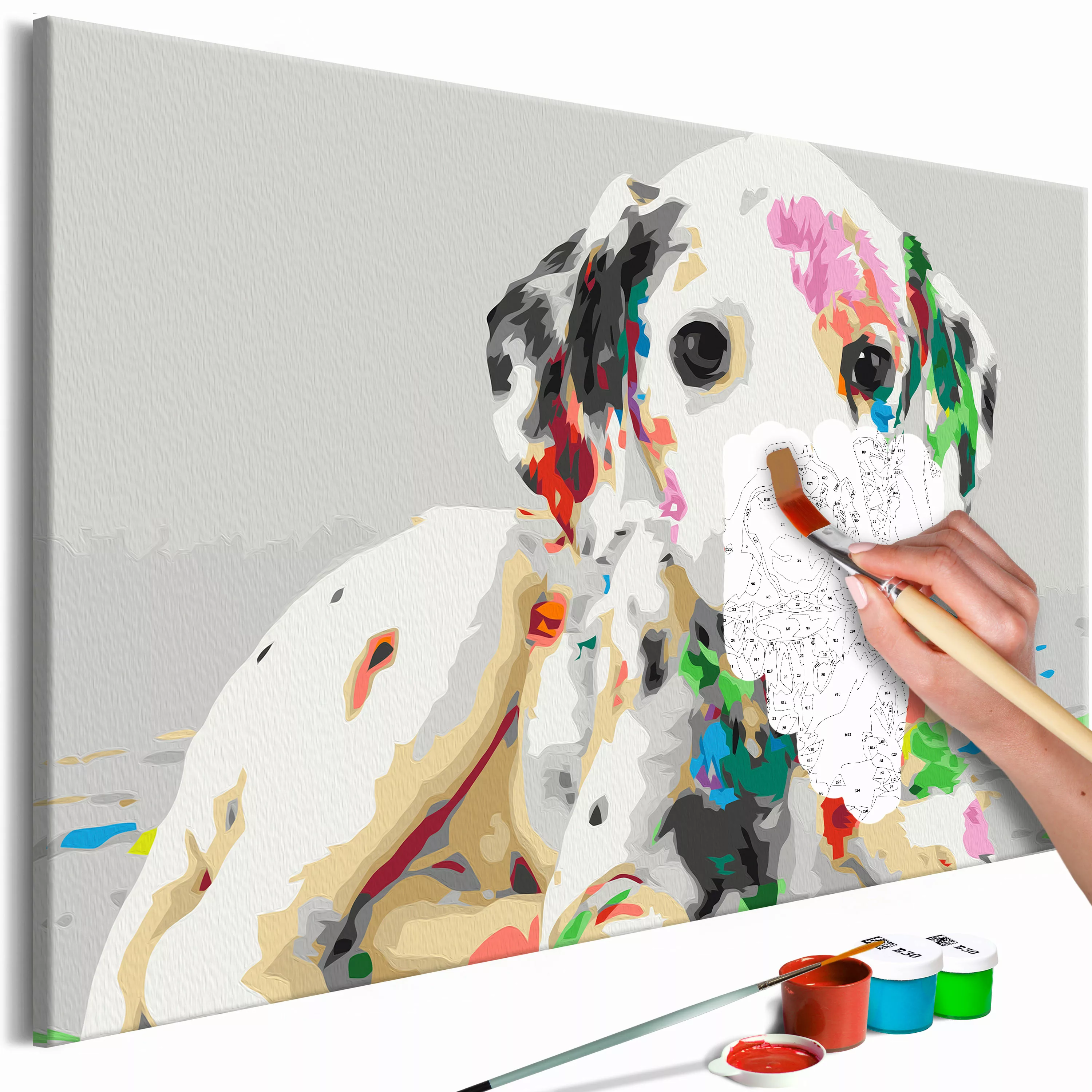 Malen Nach Zahlen - Colourful Puppy günstig online kaufen