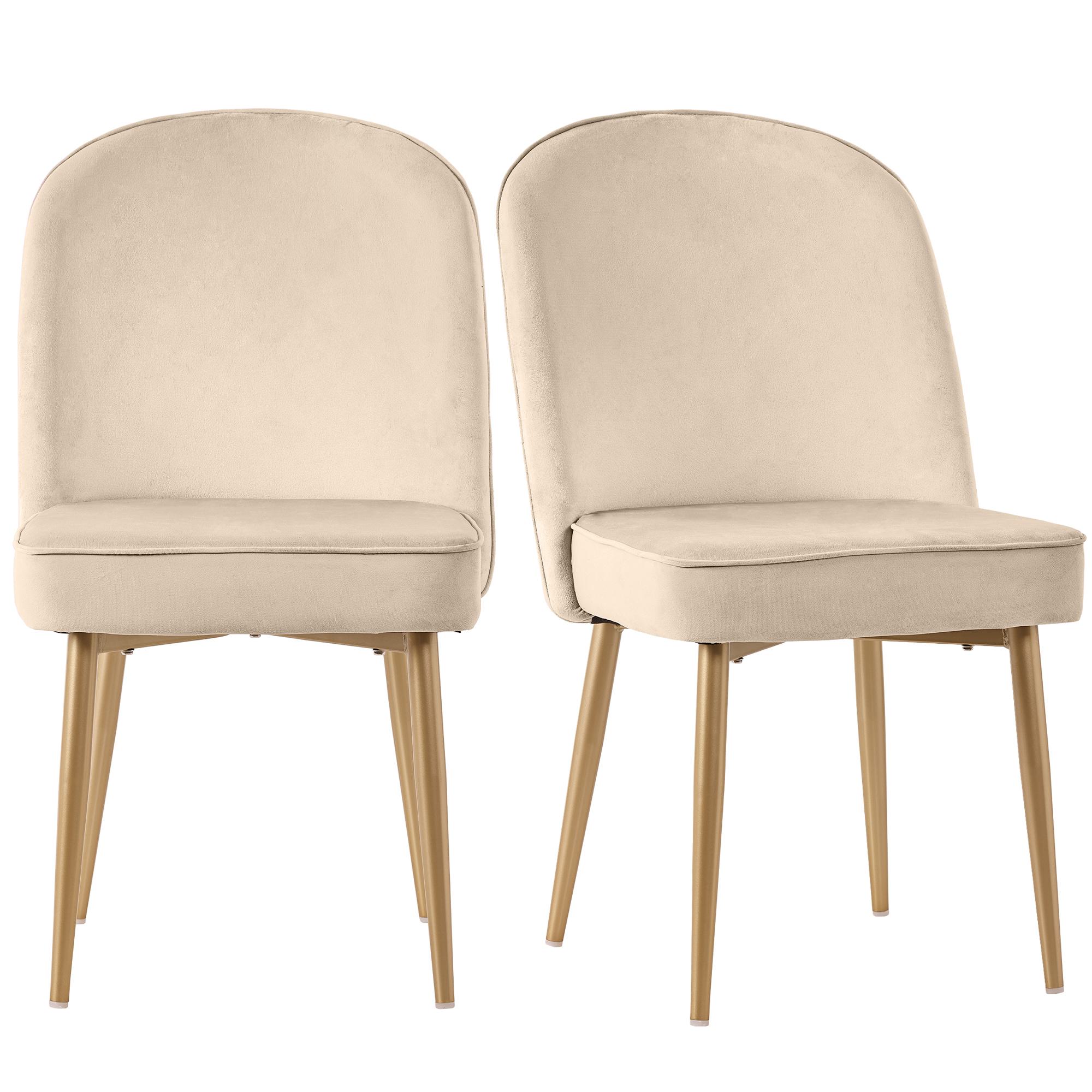 Set aus 2 Samt-Esszimmerstühle, ergonomisches Design mit goldenen Metallbei günstig online kaufen