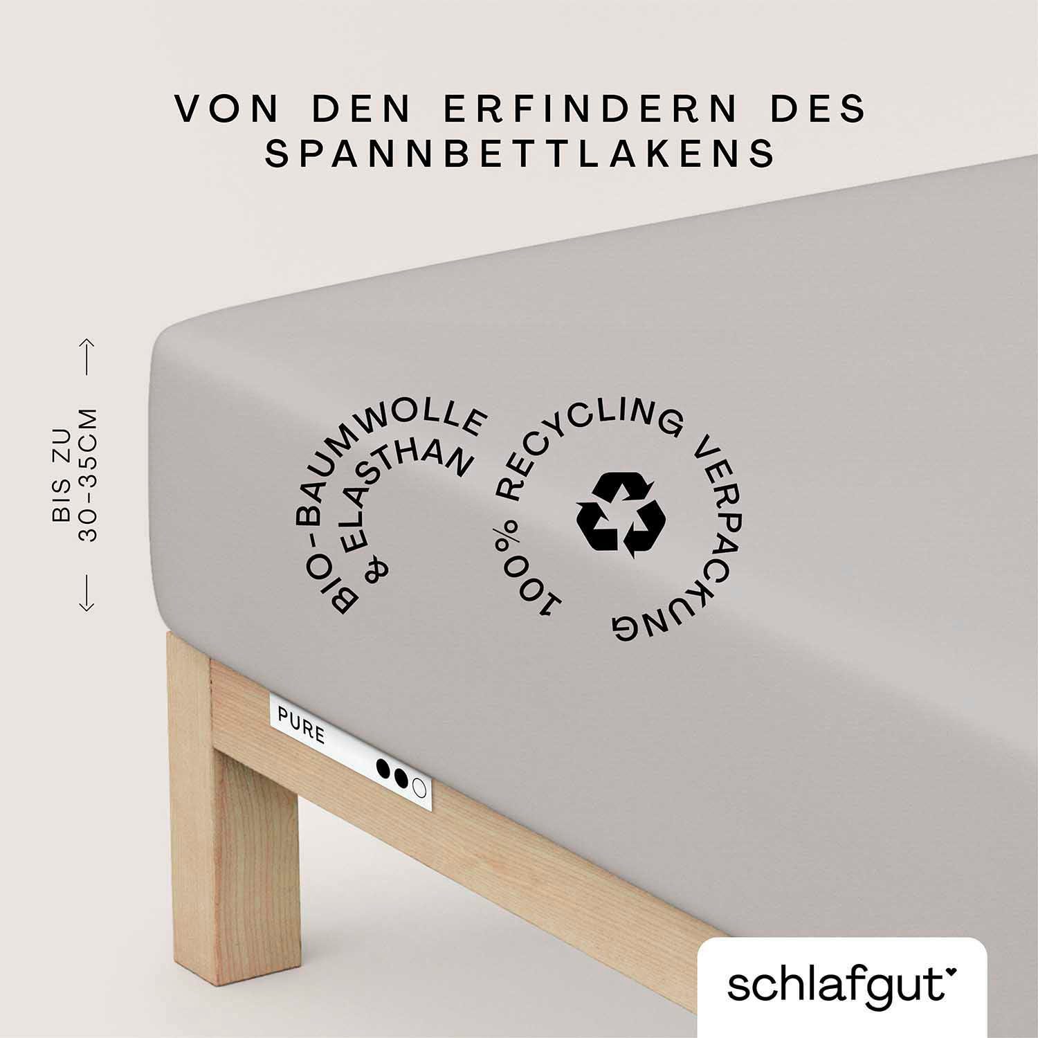Schlafgut Spannbettlaken »PURE Bio-Baumwolle mit Elasthan, dehnbar blickdic günstig online kaufen