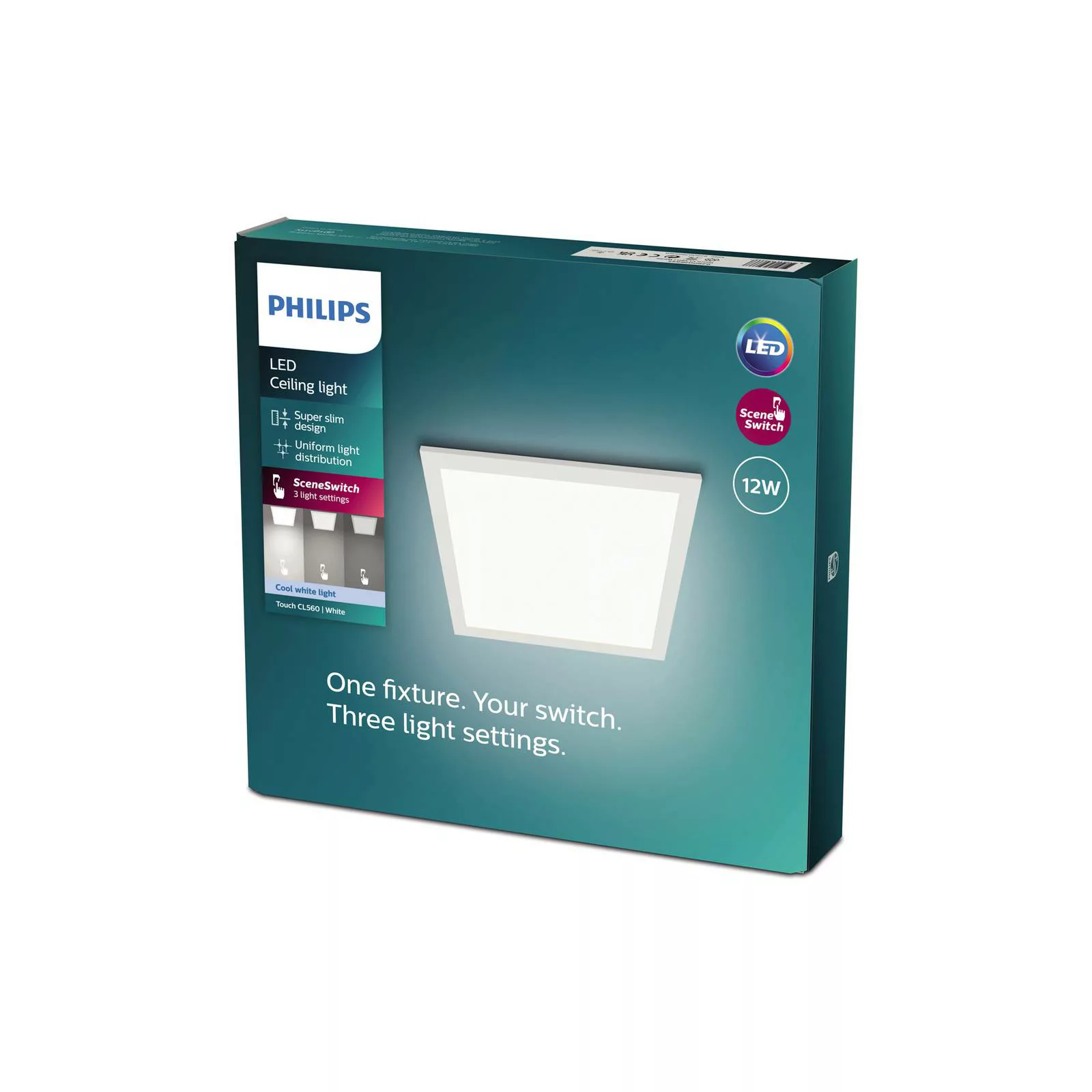 LED Deckenleuchte Touch in Weiß 12W 1200lm 328x328mm Kaltweiß günstig online kaufen