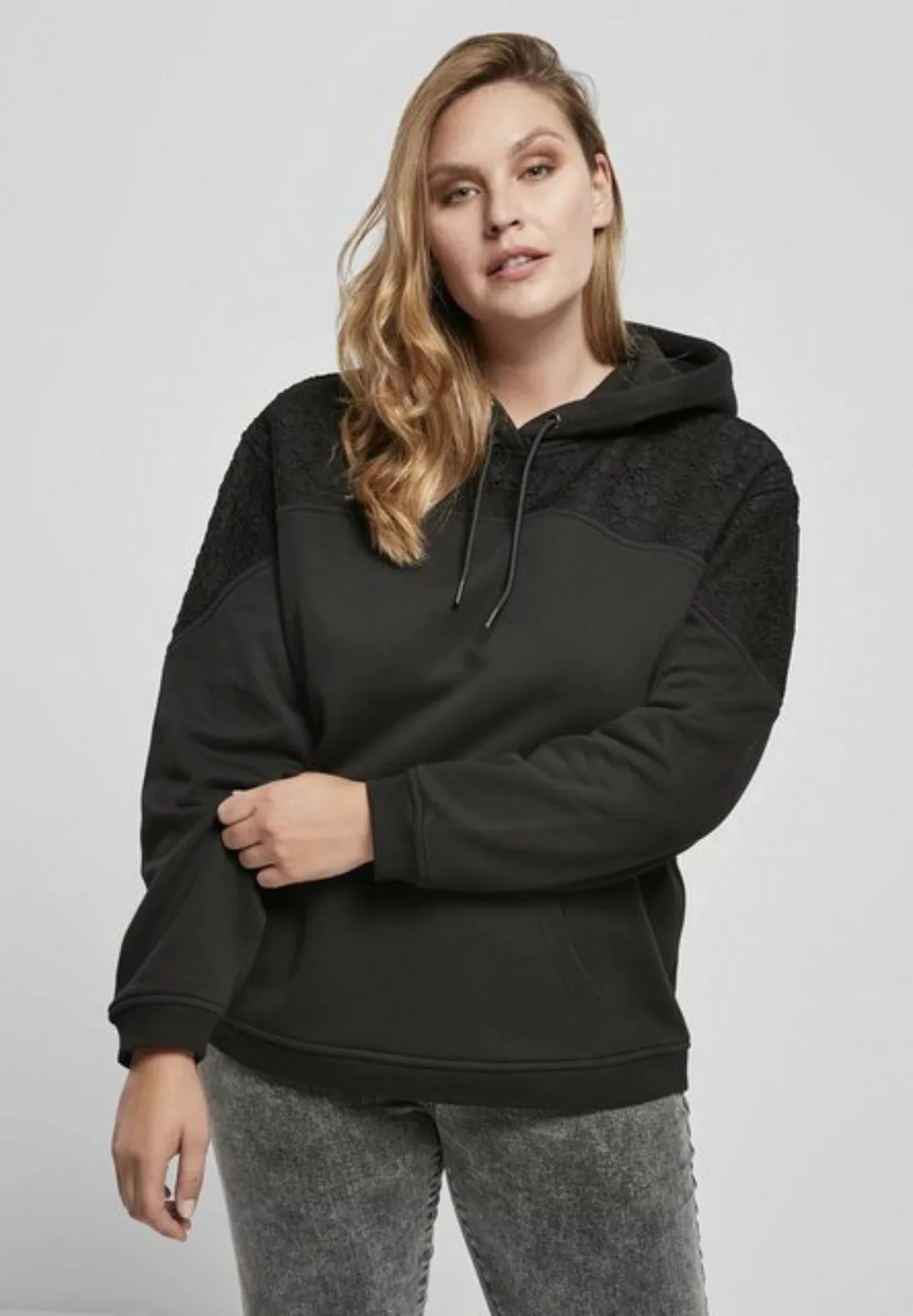 URBAN CLASSICS Kapuzenpullover Damen Ladies Lace Inset Hoody (1-tlg) günstig online kaufen