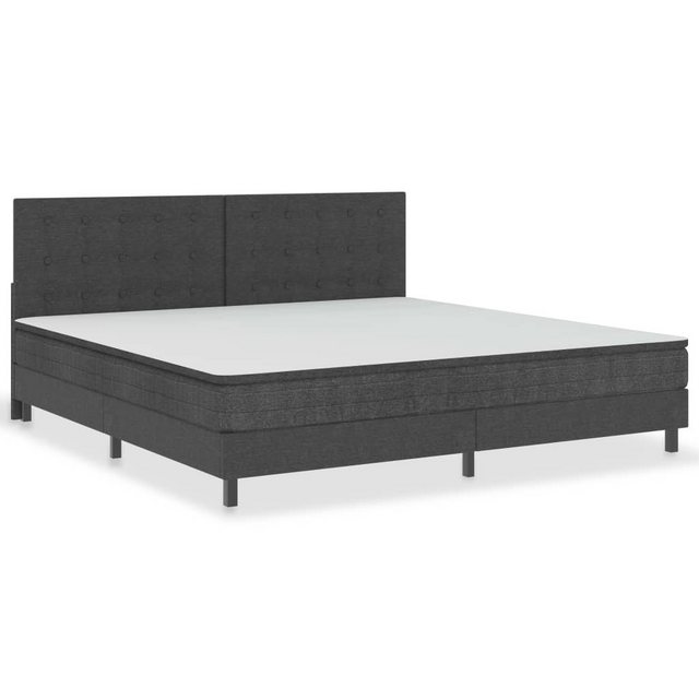 furnicato Bett Boxspringbett Dunkelgrau Stoff 200x200 cm günstig online kaufen