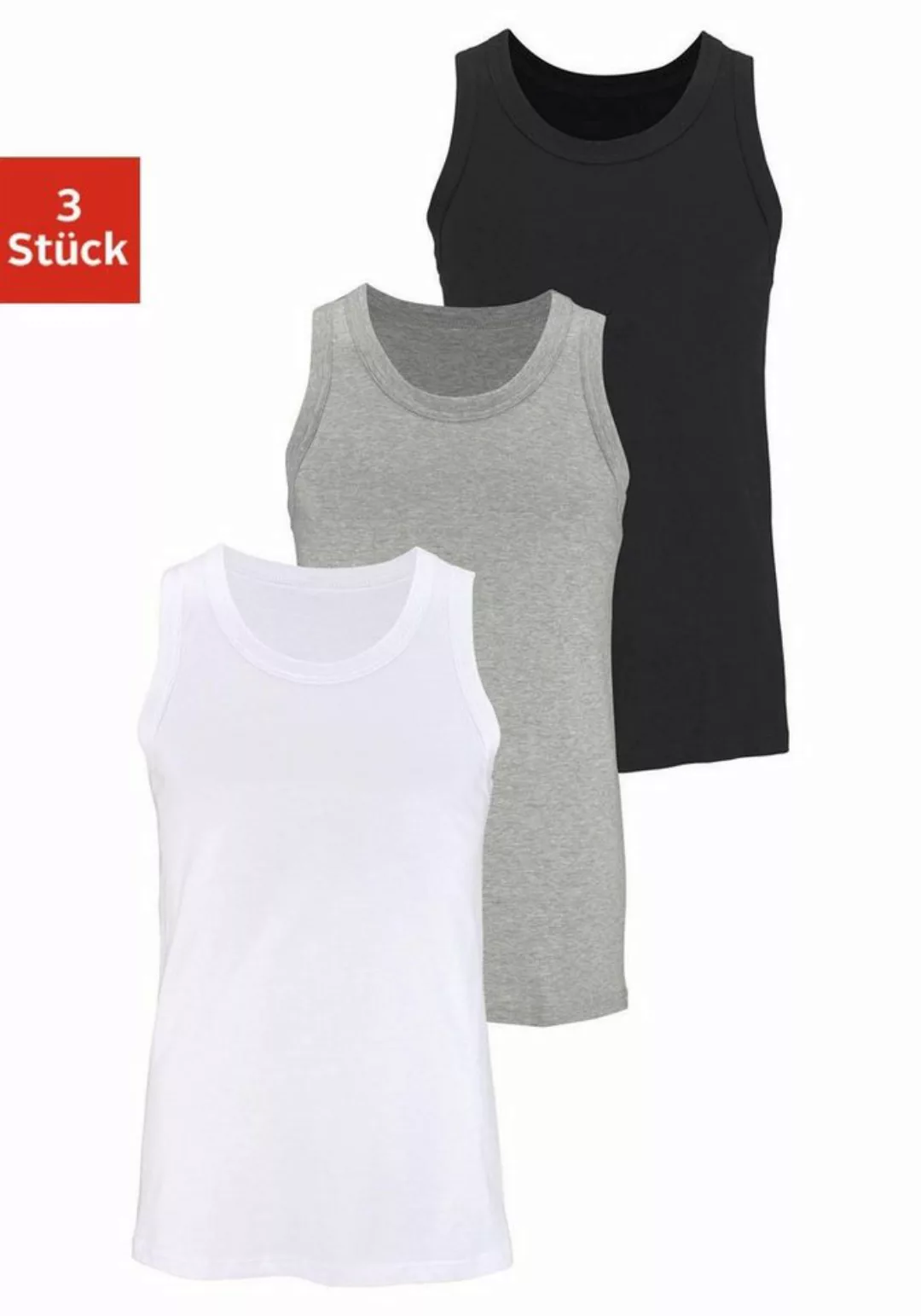 H.I.S Tanktop "Unterhemd für Herren", (Packung, 3 tlg.), mit Rundhals aus B günstig online kaufen