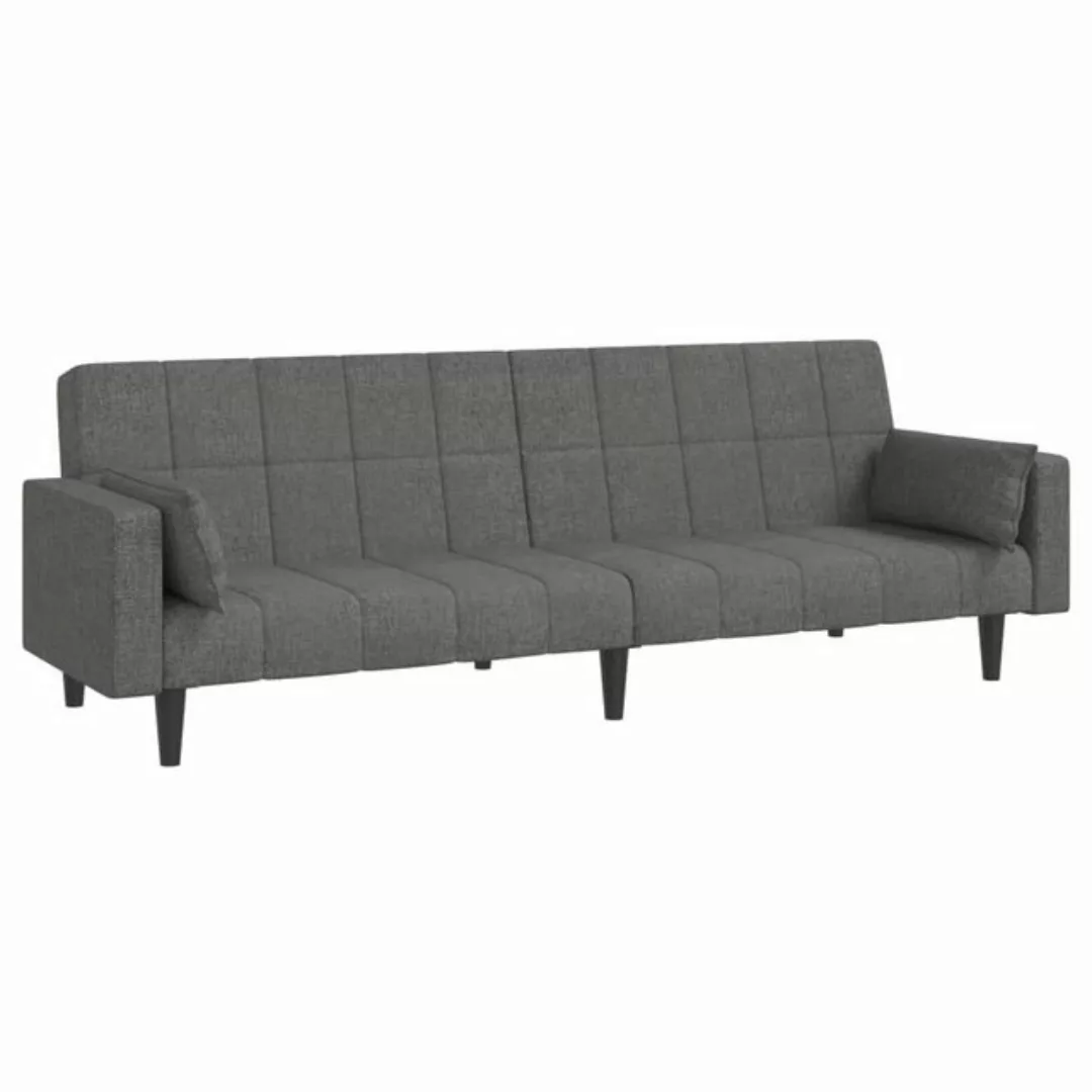 vidaXL Schlafsofa, Sofa 2-Sitzer mit 2 Kissen Hellgrau Stoff günstig online kaufen