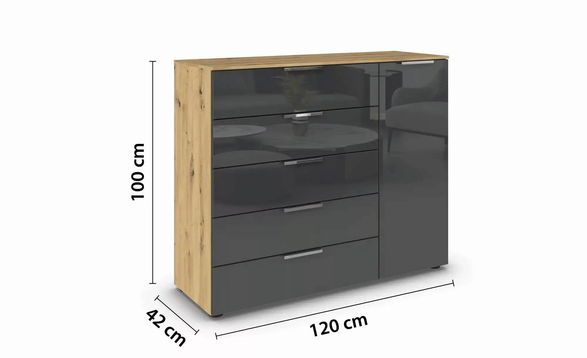 Sideboard   ¦ holzfarben ¦ Maße (cm): B: 120 H: 100 Kommoden & Sideboards > günstig online kaufen