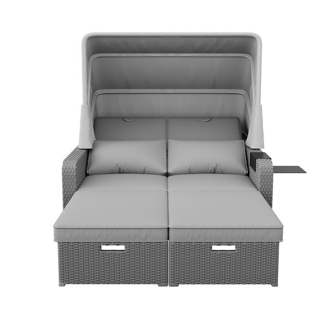 Veepeak Loungesofa Gartensofa, abnehmbarer Sonnenschirm, für zwei Personen günstig online kaufen