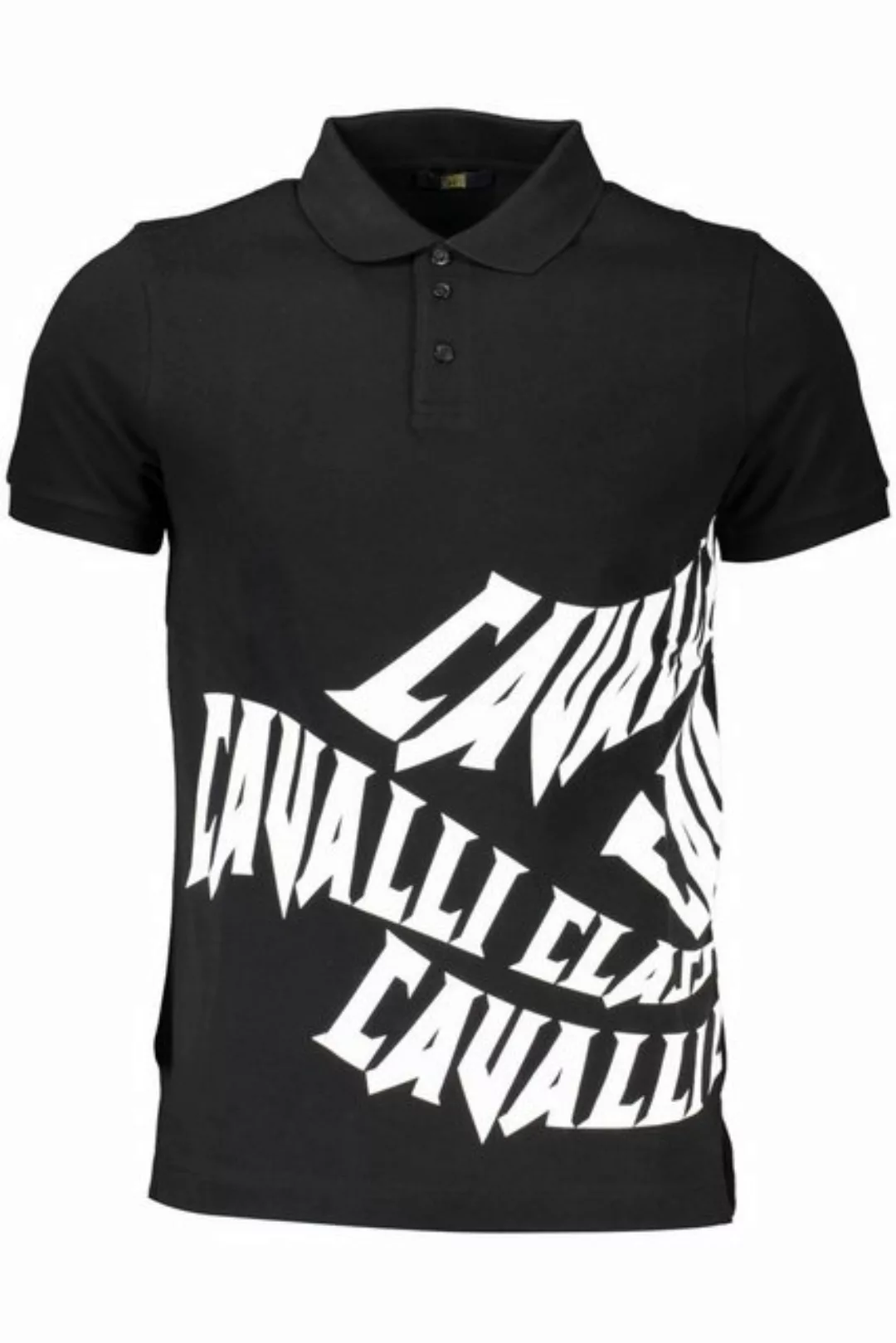 Cavalli Class Poloshirt Herren Kurzarm-Poloshirt in Schwarz - Stilvolles günstig online kaufen