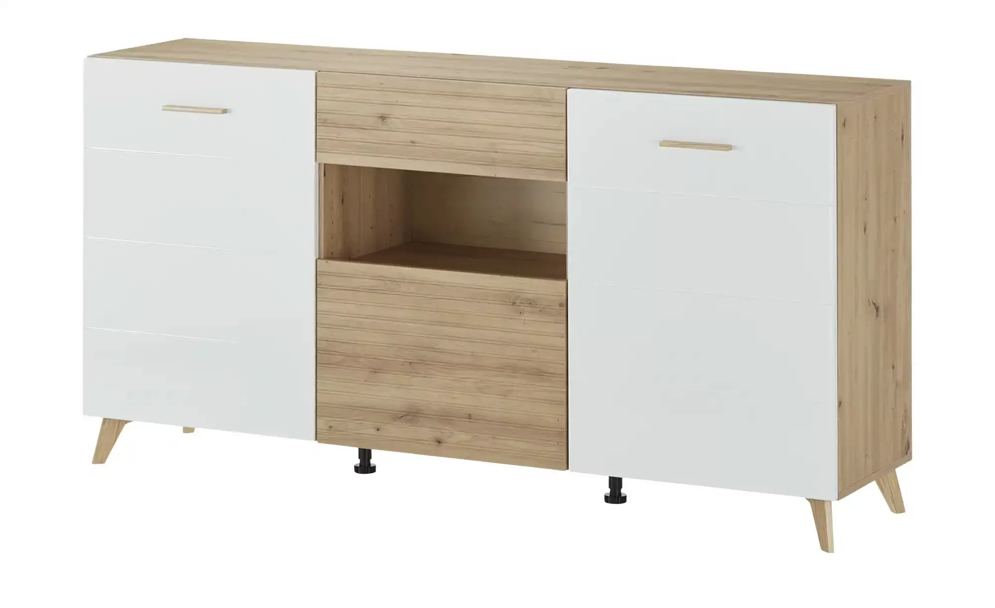 Sideboard mit 3 Türen, 1 Schublade & 1 Regalfach - MDF- Holzfarben hell & W günstig online kaufen