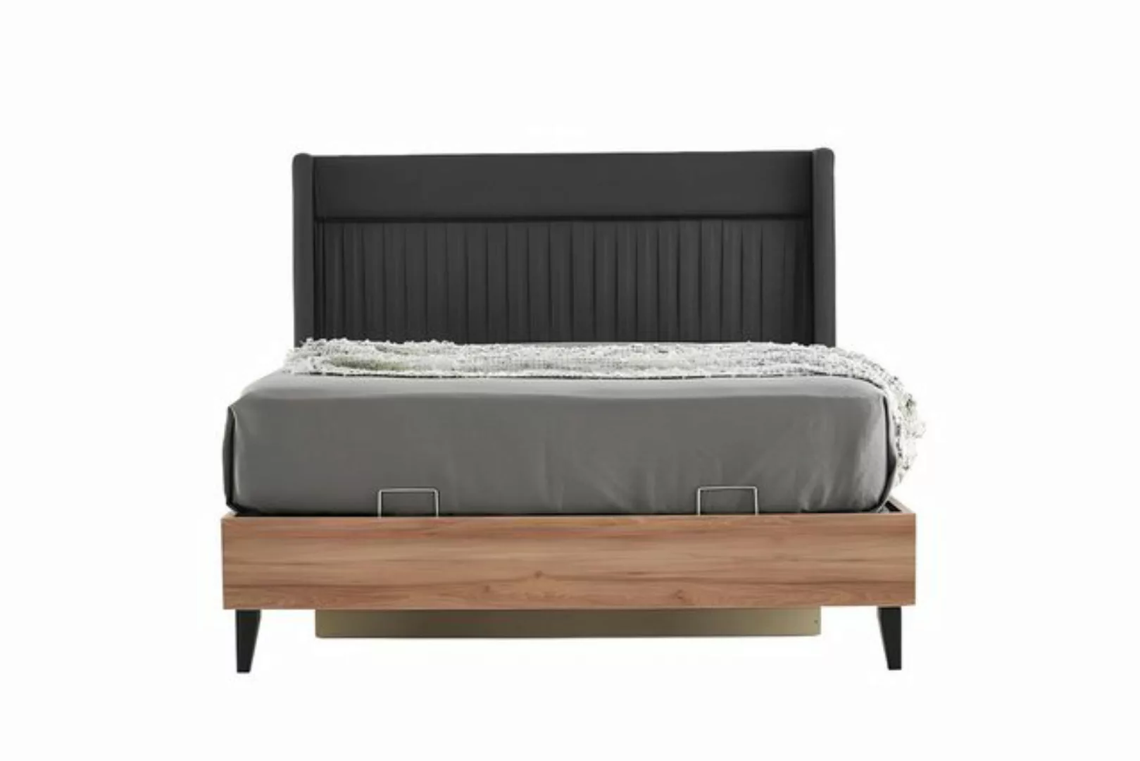 Xlmoebel Bett Doppelbettgestell aus Holz in Braun für Schlafzimmer. (Bett), günstig online kaufen