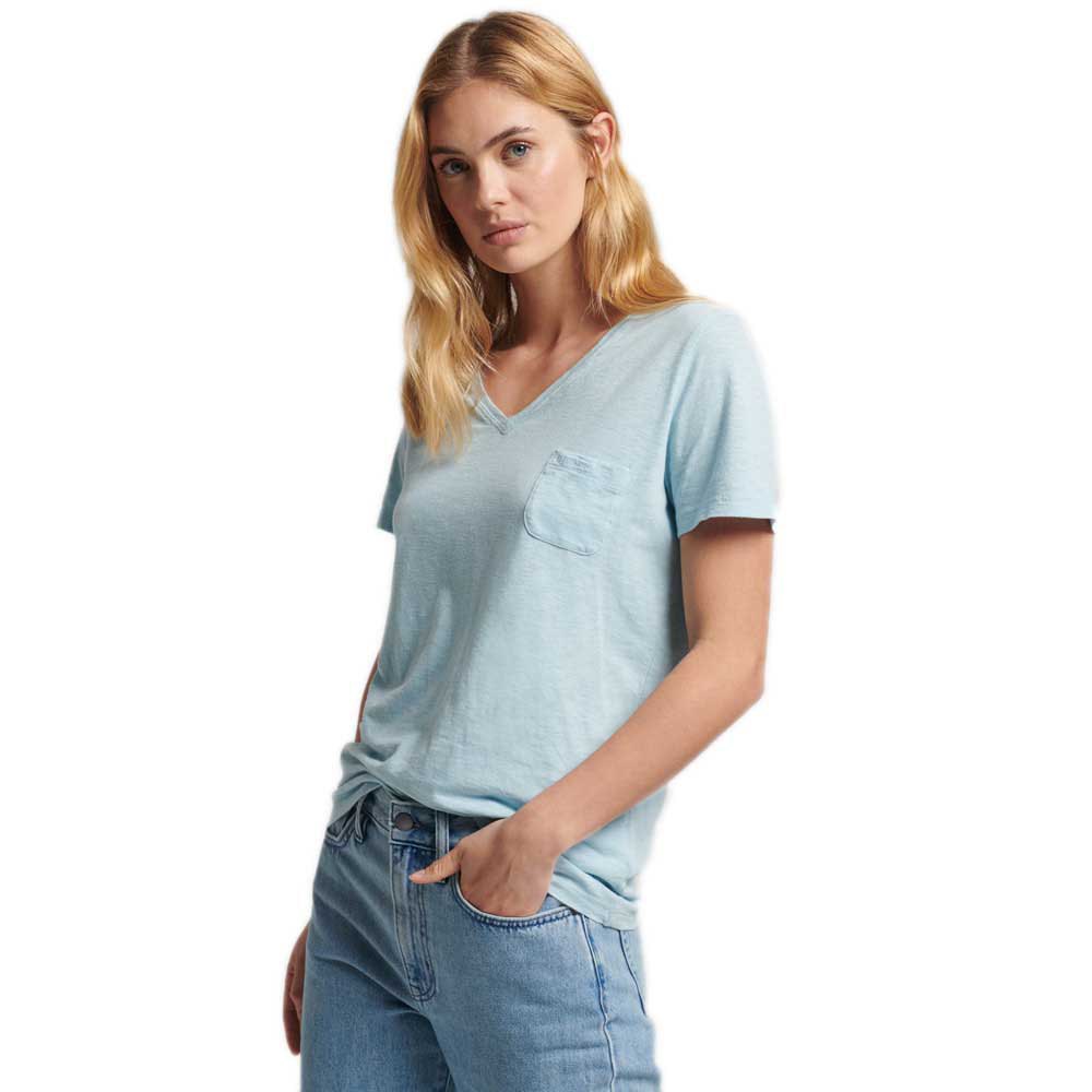 Superdry Studios Pocket V Neck Tee M Sky Blue günstig online kaufen