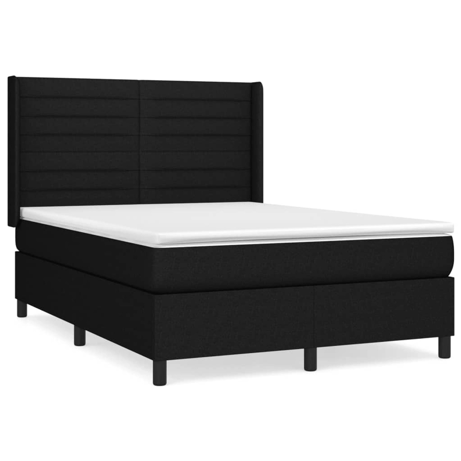 vidaXL Boxspringbett mit Matratze Schwarz 140x200 cm Stoff1467181 günstig online kaufen