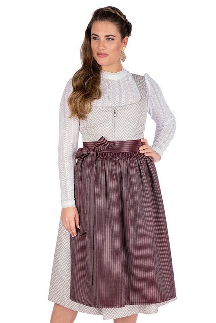 Melega Dirndl Midi Dirndl 2tlg. - MAFALDA - grau/creme/pflaume günstig online kaufen