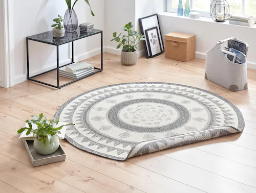 NORTHRUGS Teppich »Jamaica«, rund, 5 mm Höhe, In-& Outdoor, Wetterfest, Bal günstig online kaufen