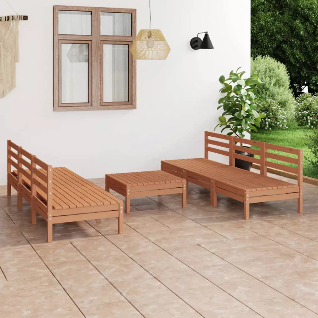 7-tlg. Garten-lounge-set Honigbraun Massivholz Kiefer günstig online kaufen