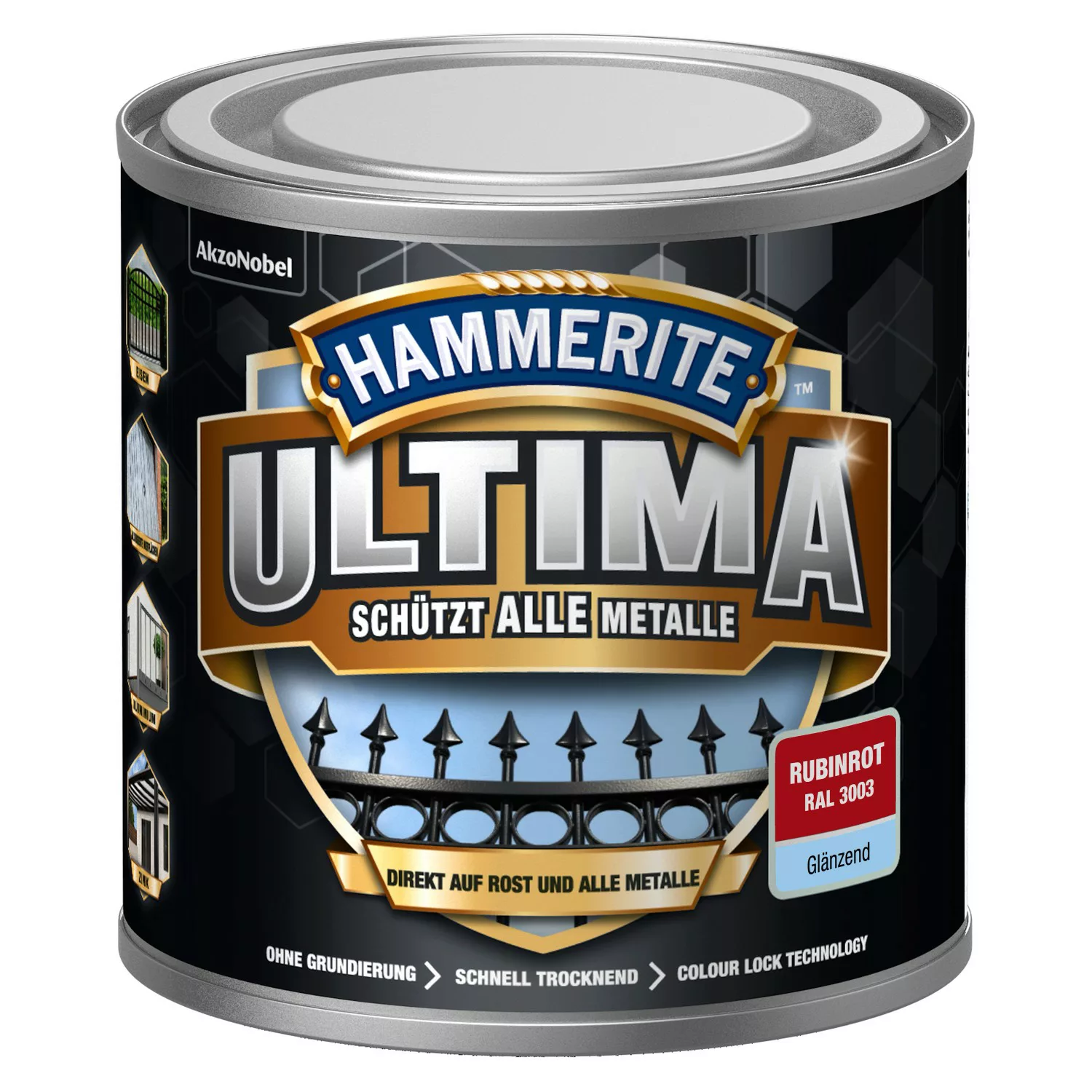 Hammerite Ultima Premium Metall-Schutzlack glänzend Rubinrot 250 ml günstig online kaufen