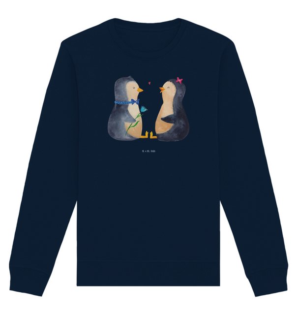 Mr. & Mrs. Panda Longpullover Größe XL Pinguin Pärchen - French Navy - Gesc günstig online kaufen