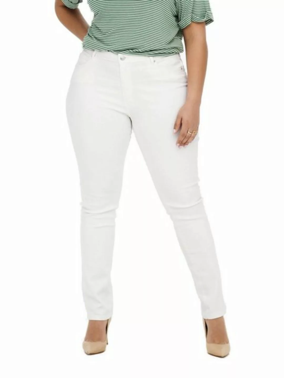 Carmakoma by Only Damen Jeans CARLAOLA - Skinny Fit - Weiß - White - Plus S günstig online kaufen