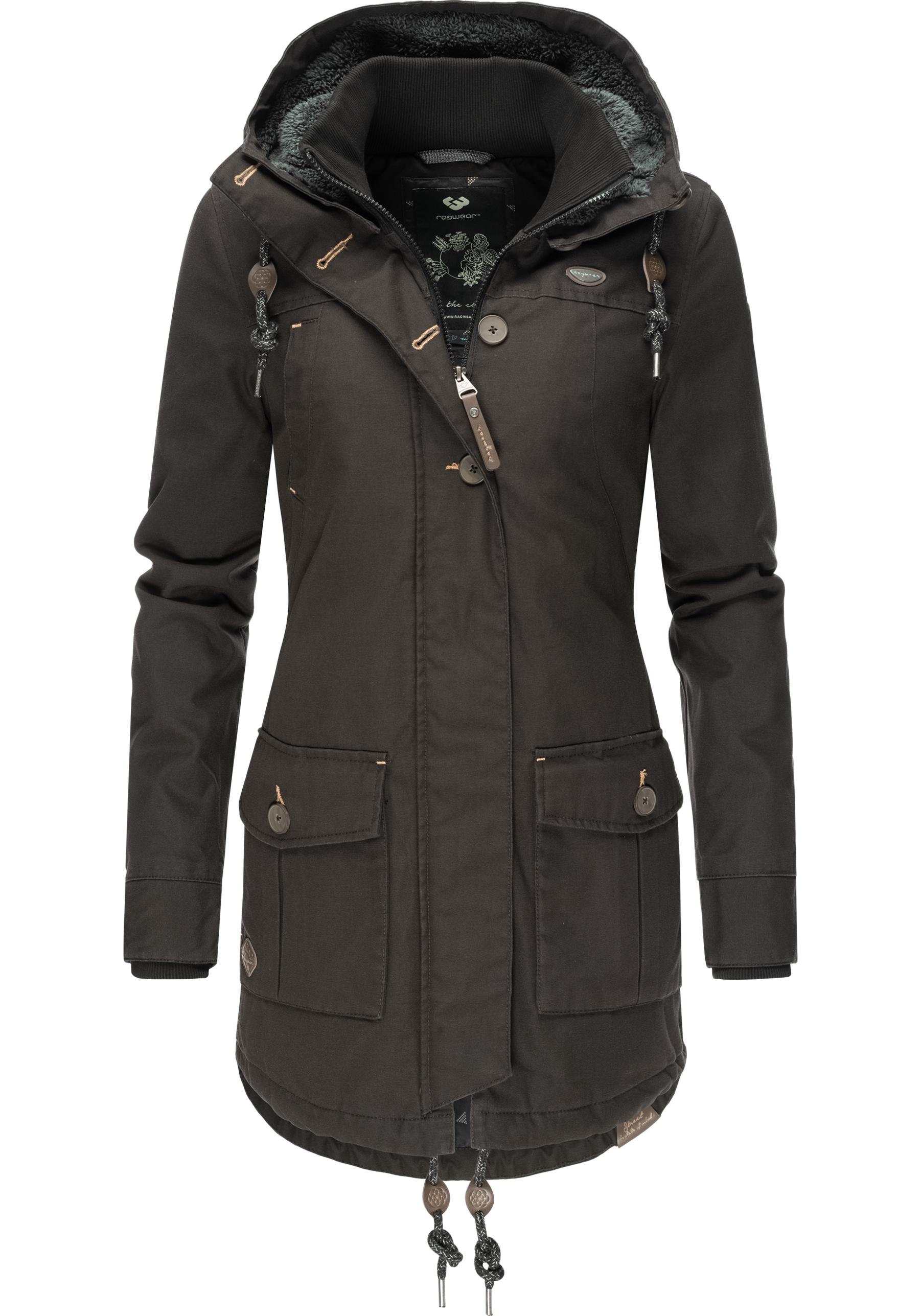 Ragwear Winterjacke "Jane Black Label", mit Kapuze, modischer Damen Winterp günstig online kaufen