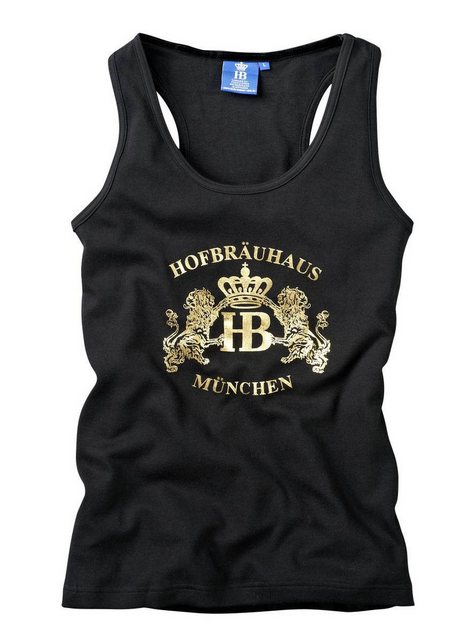 Hofbräuhaus München Tanktop Tank-Top Damen "Löwin" goldener Logo-Aufdruck H günstig online kaufen