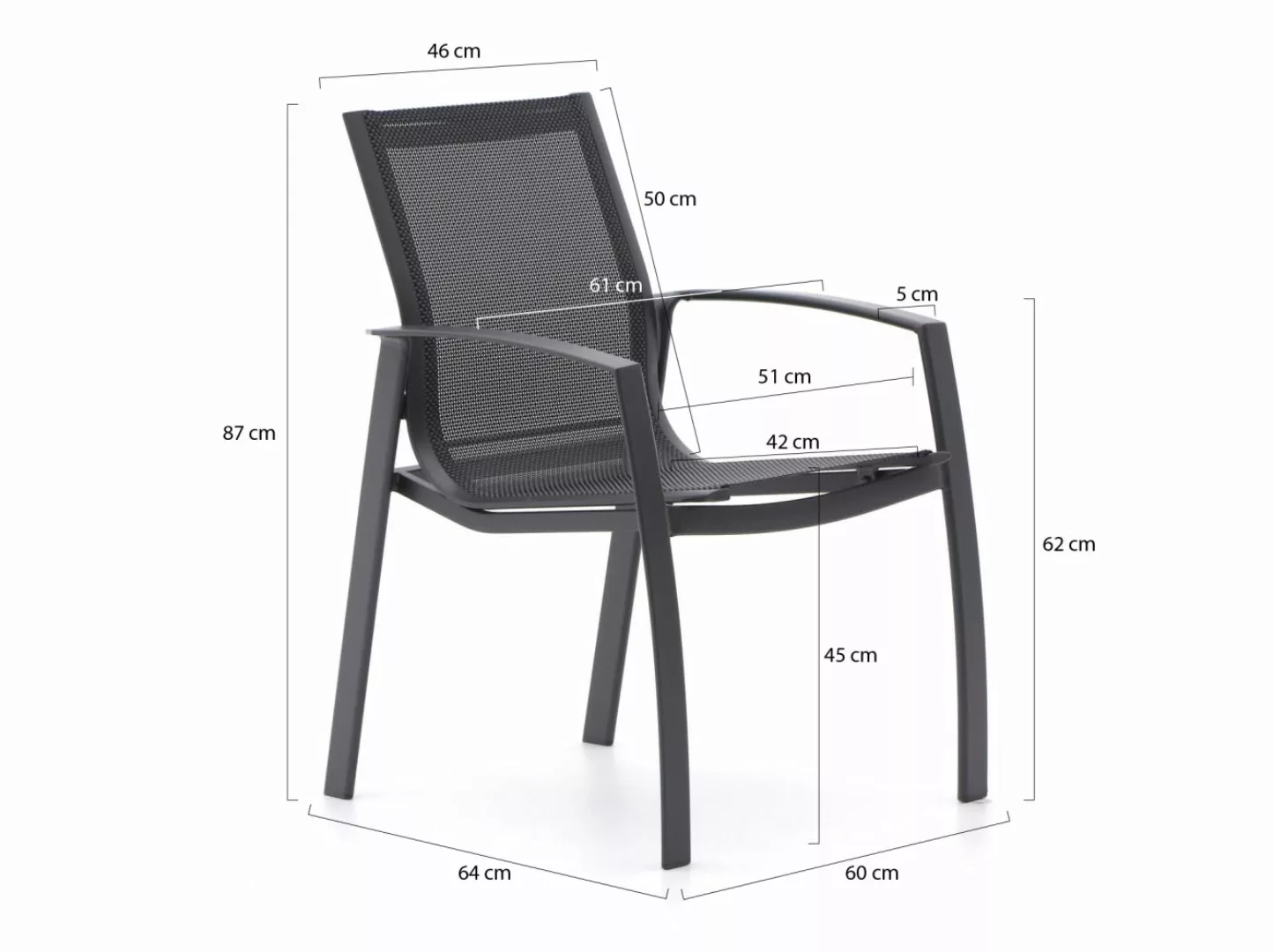 R&S Design Altea/Fidenza 160 cm Gartenmöbel-Set 5-teilig stapelbar günstig online kaufen