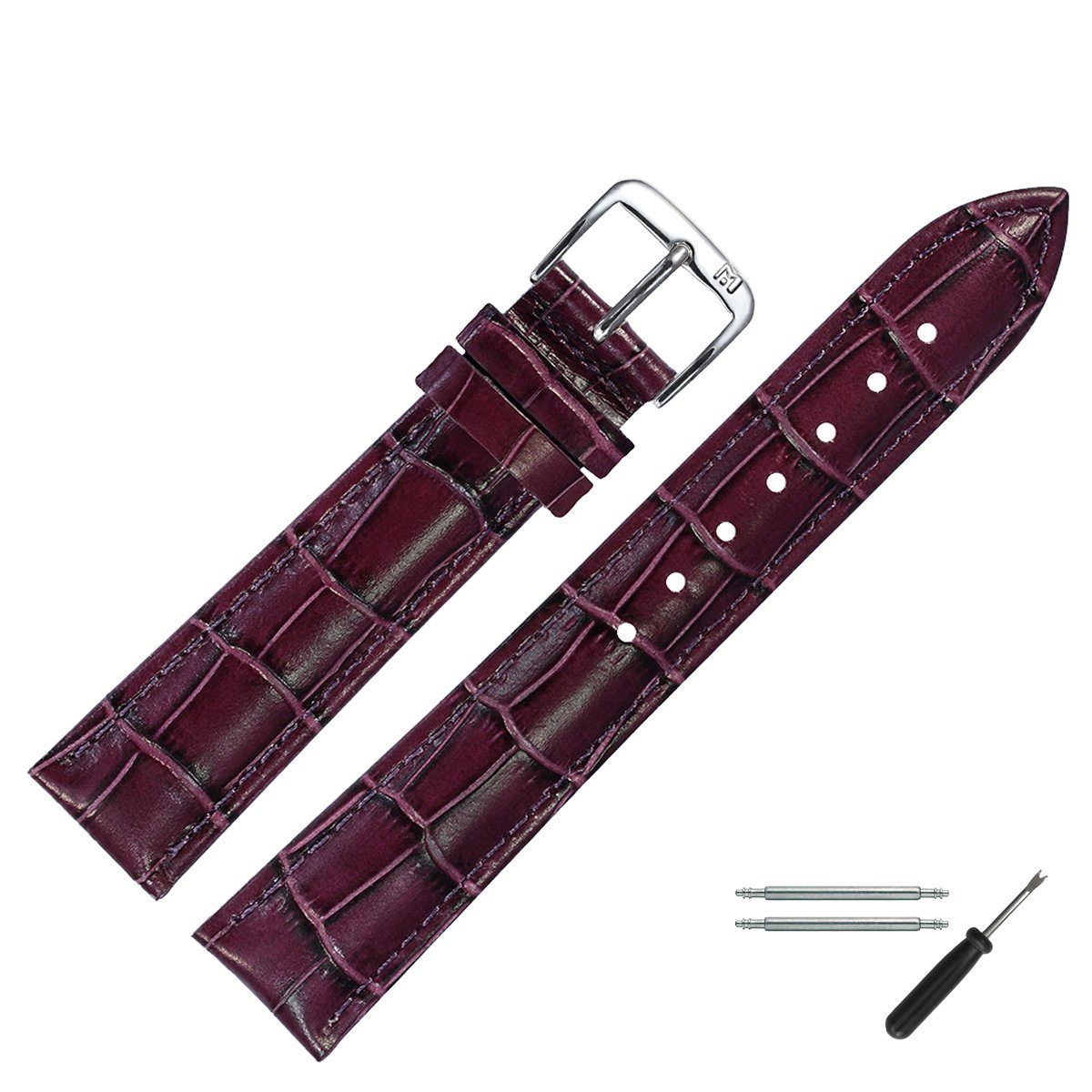 MARBURGER Uhrenarmband 14mm Leder Alligator Prägung günstig online kaufen