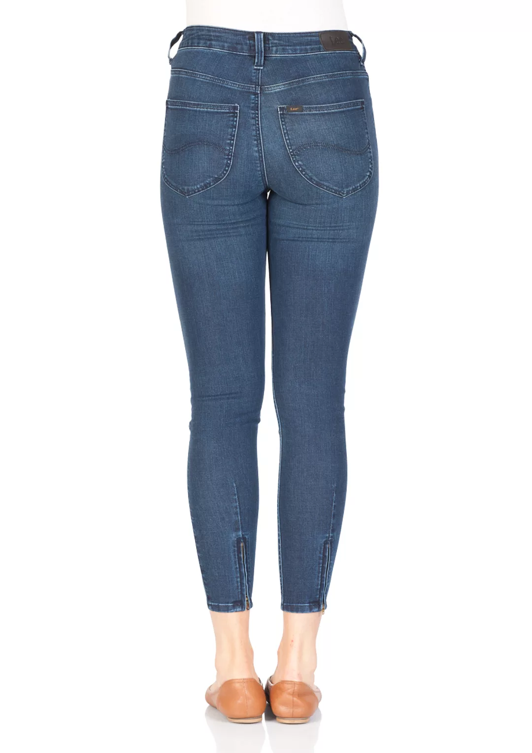 Lee Damen Jeans Scarlett High Cropped - Skinny Fit - Blau - Palooza Blue günstig online kaufen