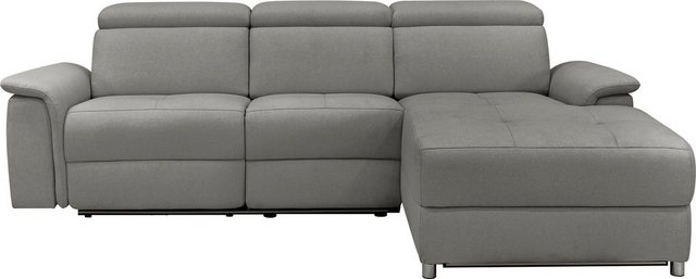 Places of Style Ecksofa Pareli, L-Form, 259cm,m. Recamiere, Echtleder, Kuns günstig online kaufen