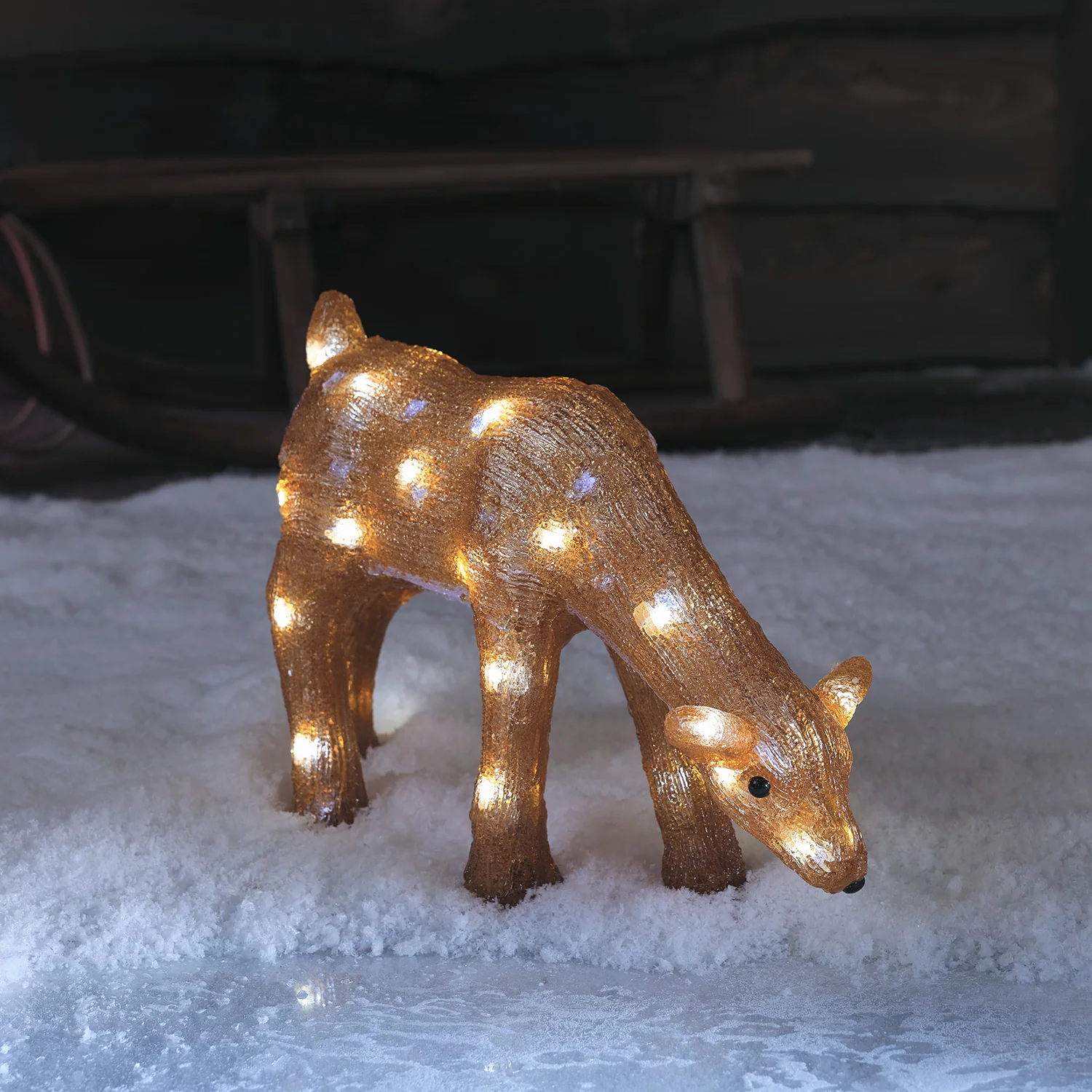 26cm LED Acryl grasende Rentier Mutter Weihnachtsfigur außen günstig online kaufen