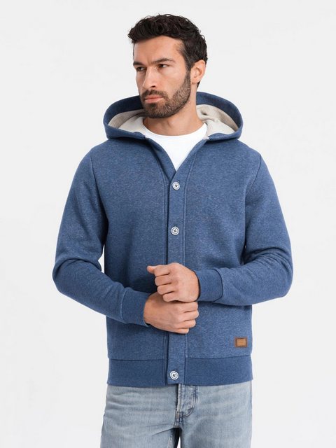 OMBRE Kapuzenpullover Kapuzenpulli mit Knopfleiste günstig online kaufen