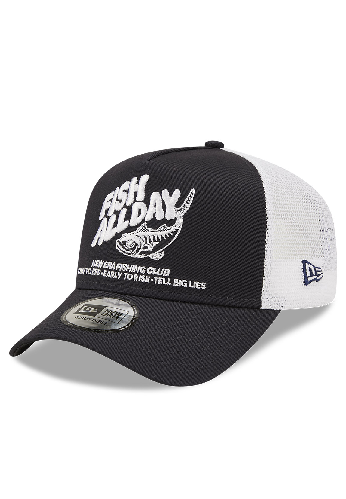 New Era Fishing Trucker Adjustable Cap FISH ALLDAY Dunkelblau Weiß günstig online kaufen