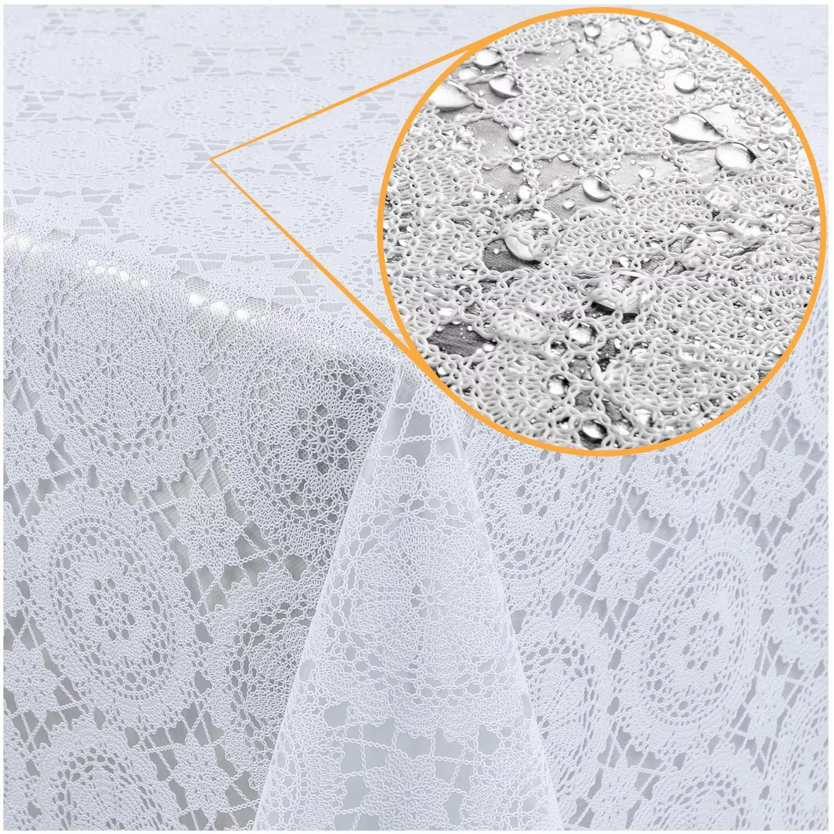 ANRO Tischdecke Lace Vinyltischdecke Häkelspitze Gartentischdecke günstig online kaufen